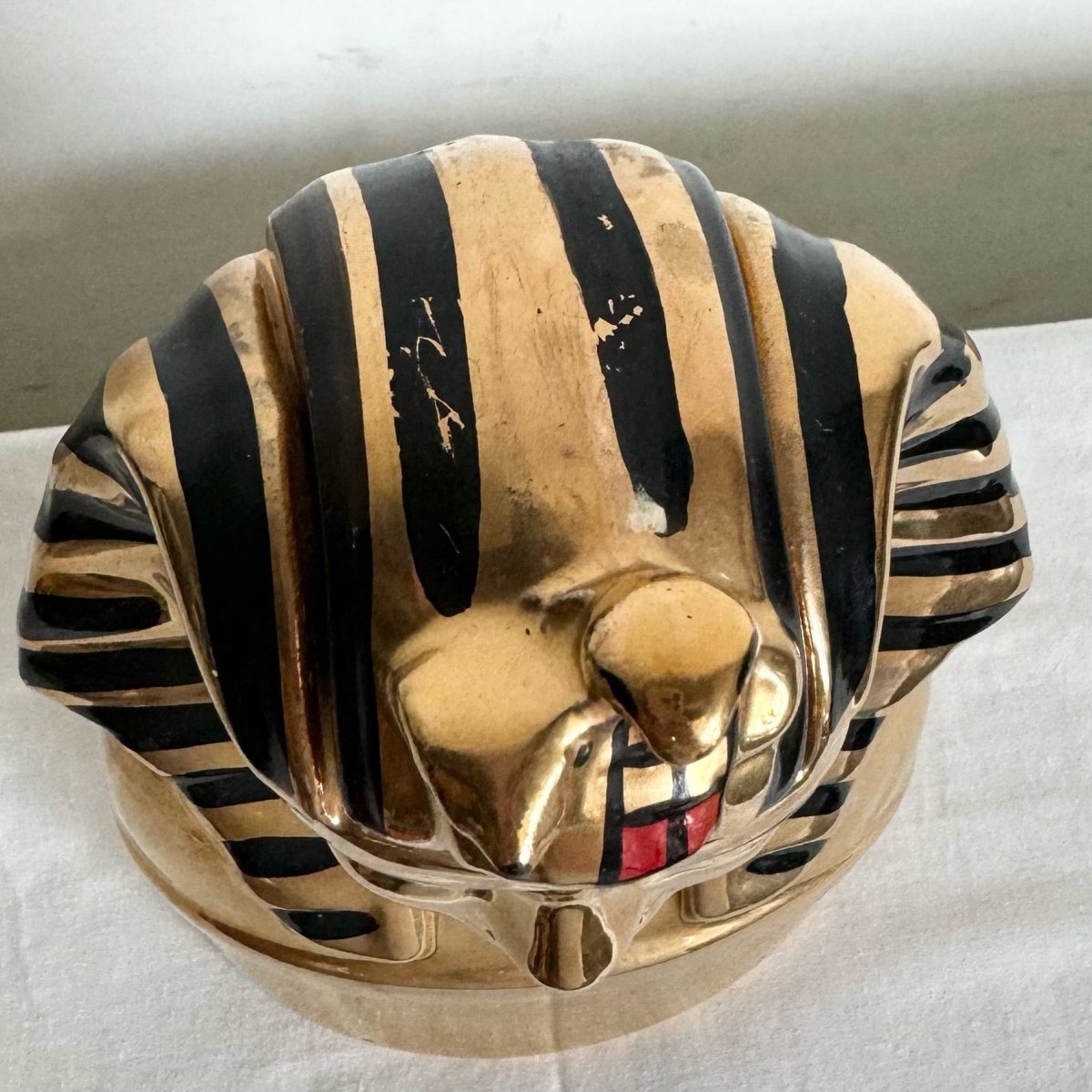 23 Kt Gold Pharaoh Bottle Container - Michter’s King Tutankhamun Bottle 1978 - Dolphin & Flamingo