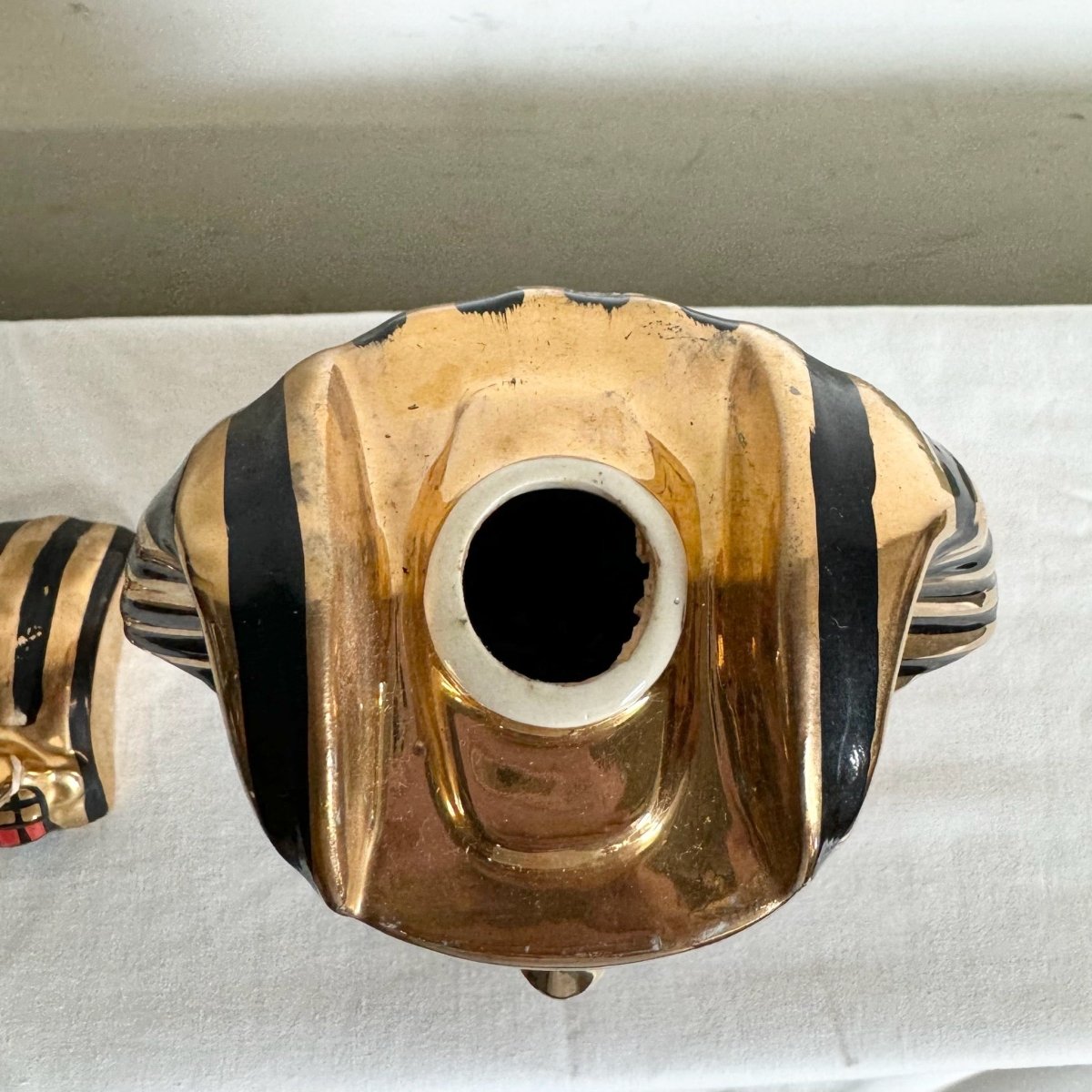 23 Kt Gold Pharaoh Bottle Container - Michter’s King Tutankhamun Bottle 1978 - Dolphin & Flamingo