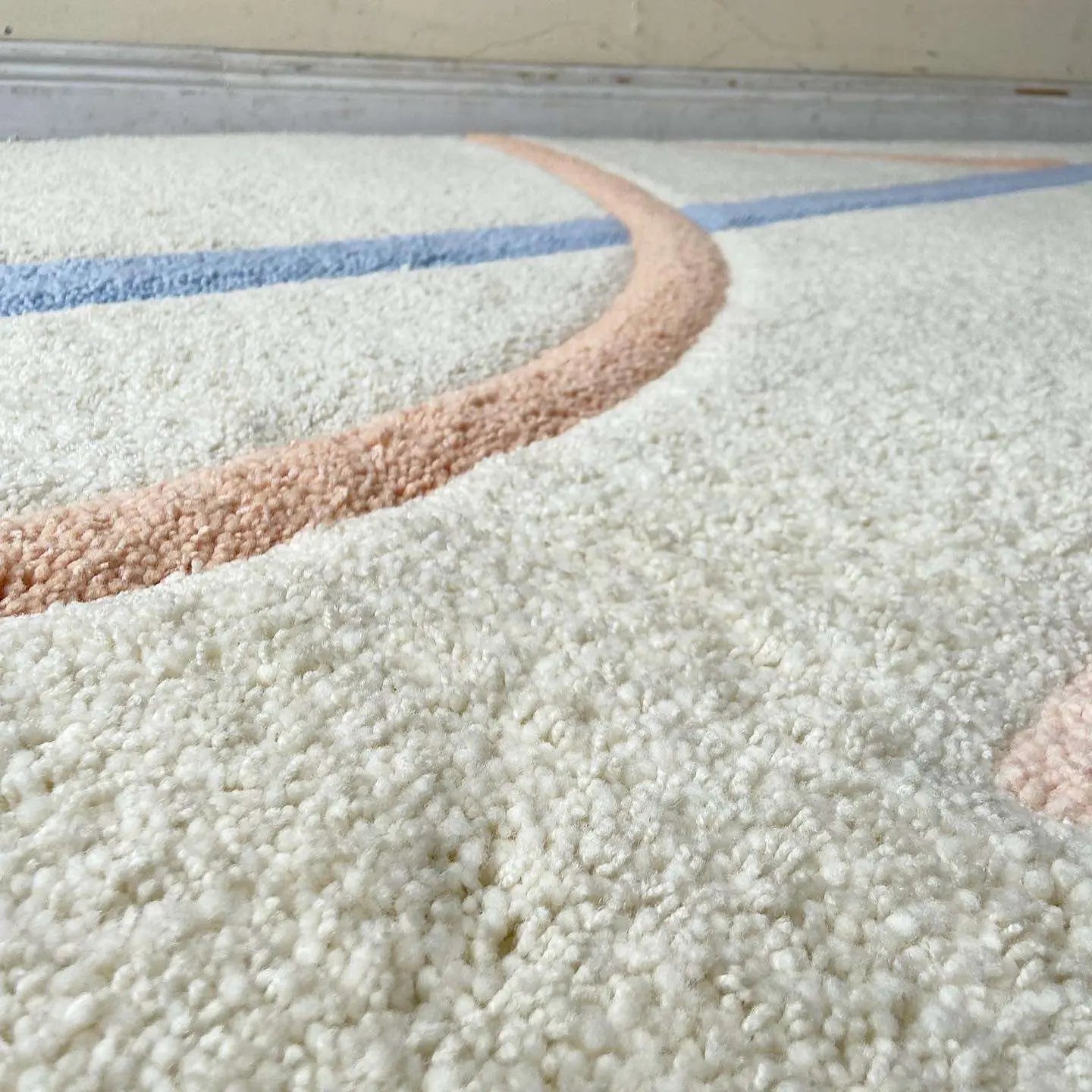 Memphis Cream, Orange and Blue Area Rug