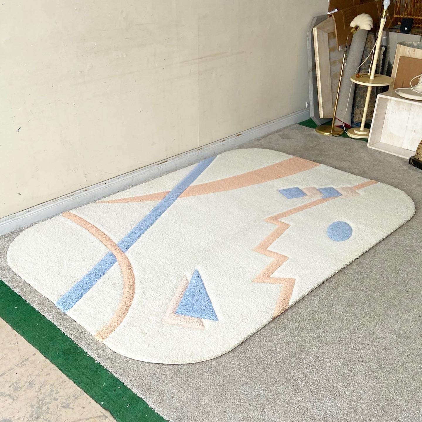 Memphis Cream, Orange and Blue Area Rug