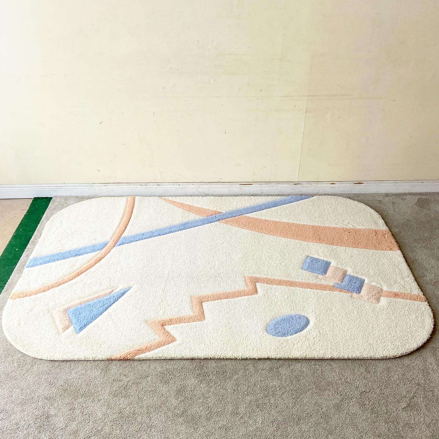 Memphis Cream, Orange and Blue Area Rug