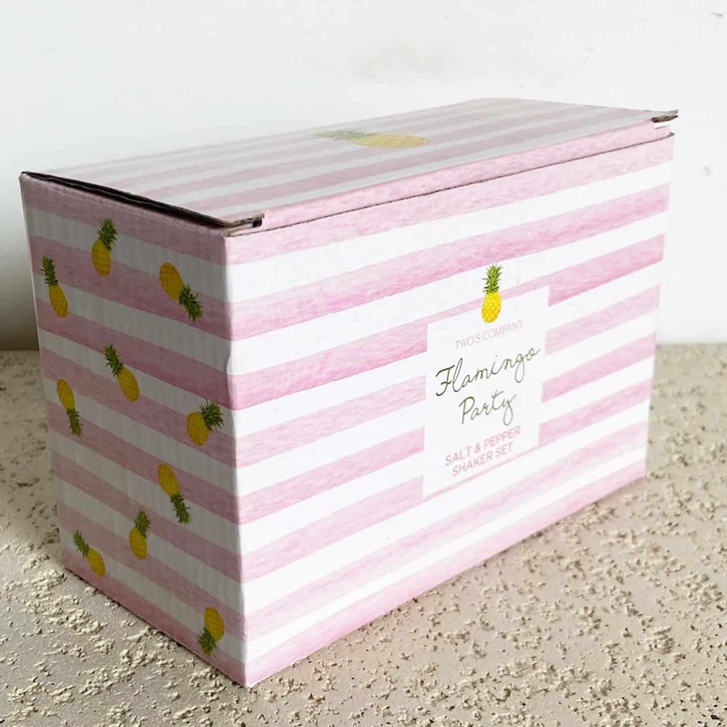 Boho Chic Ceramic Flamingo Salt and Pepper Shaker Set - 3 Pieces