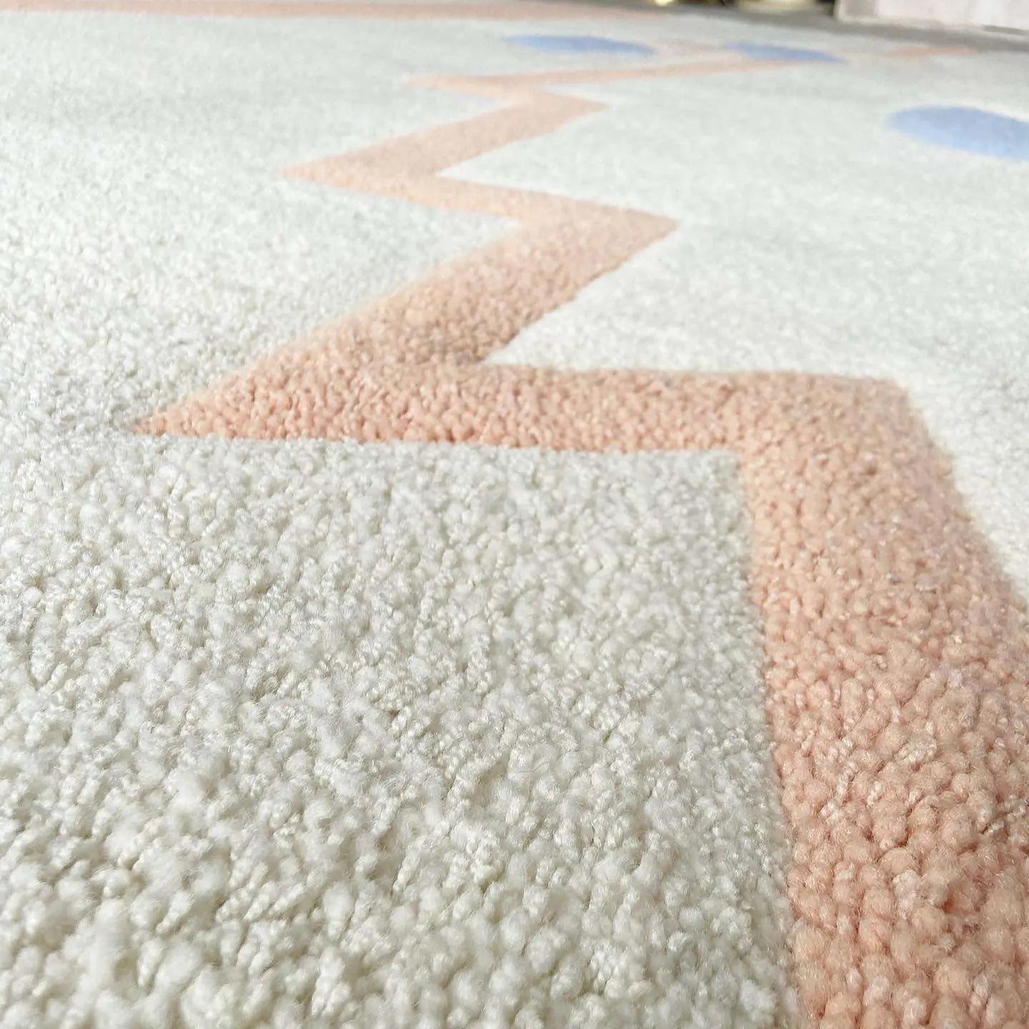 Memphis Cream, Orange and Blue Area Rug