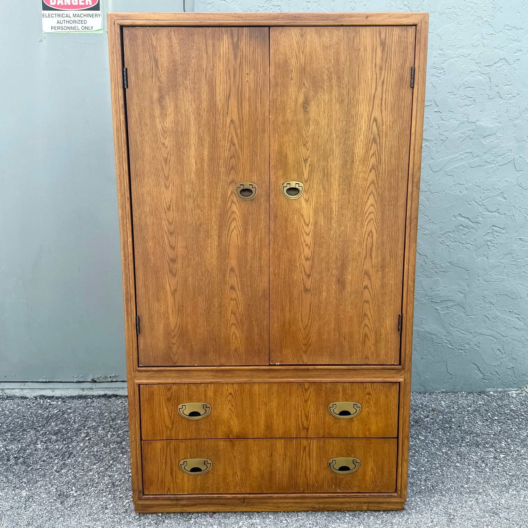 Drexel “Passages” Campaign Style Armoire Dolphin & Flamingo