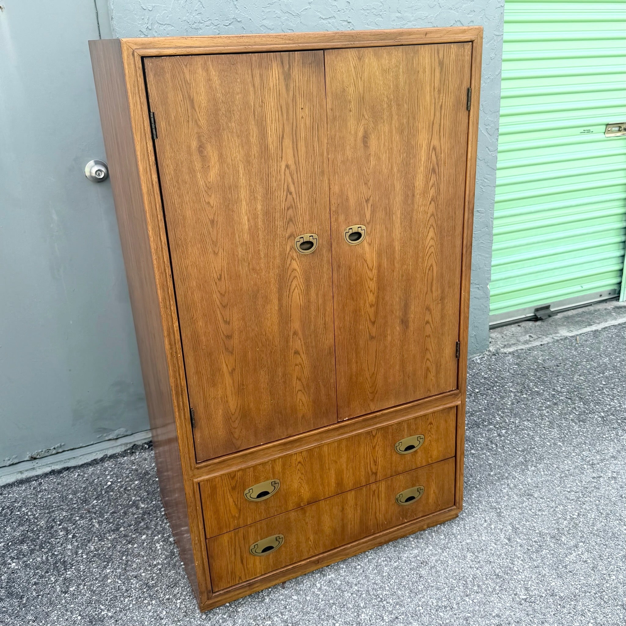 Drexel “Passages” Campaign Style Armoire Dolphin & Flamingo