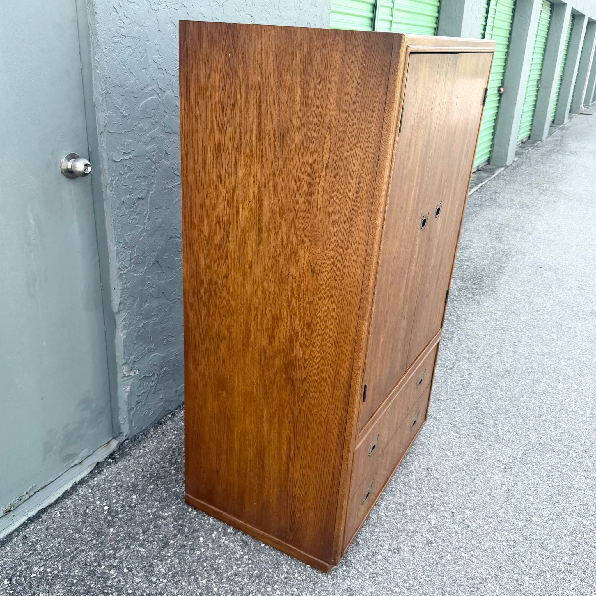 Drexel “Passages” Campaign Style Armoire Dolphin & Flamingo