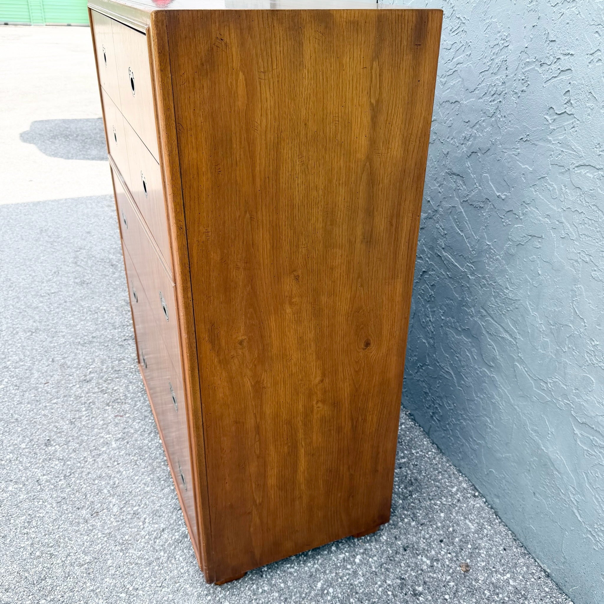 Drexel “Passages” Campaign Style Highboy Dresser Dolphin & Flamingo