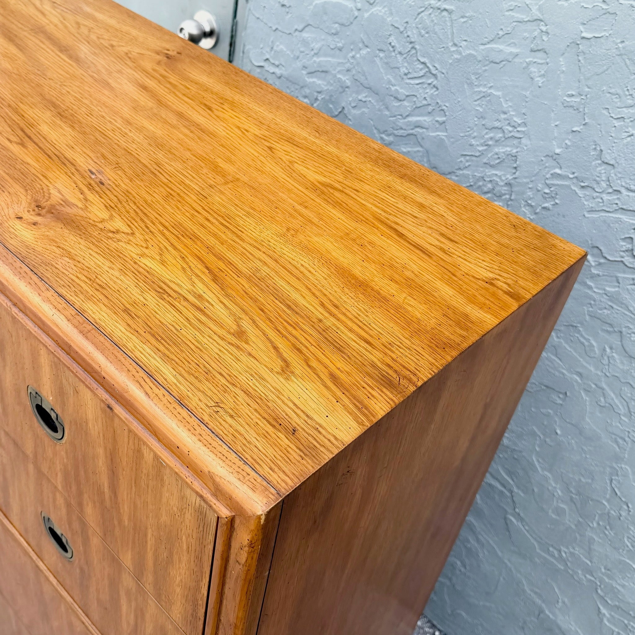Drexel “Passages” Campaign Style Highboy Dresser Dolphin & Flamingo