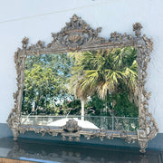 Italian Antique-Style Venetian Mantel Mirror Dolphin & Flamingo
