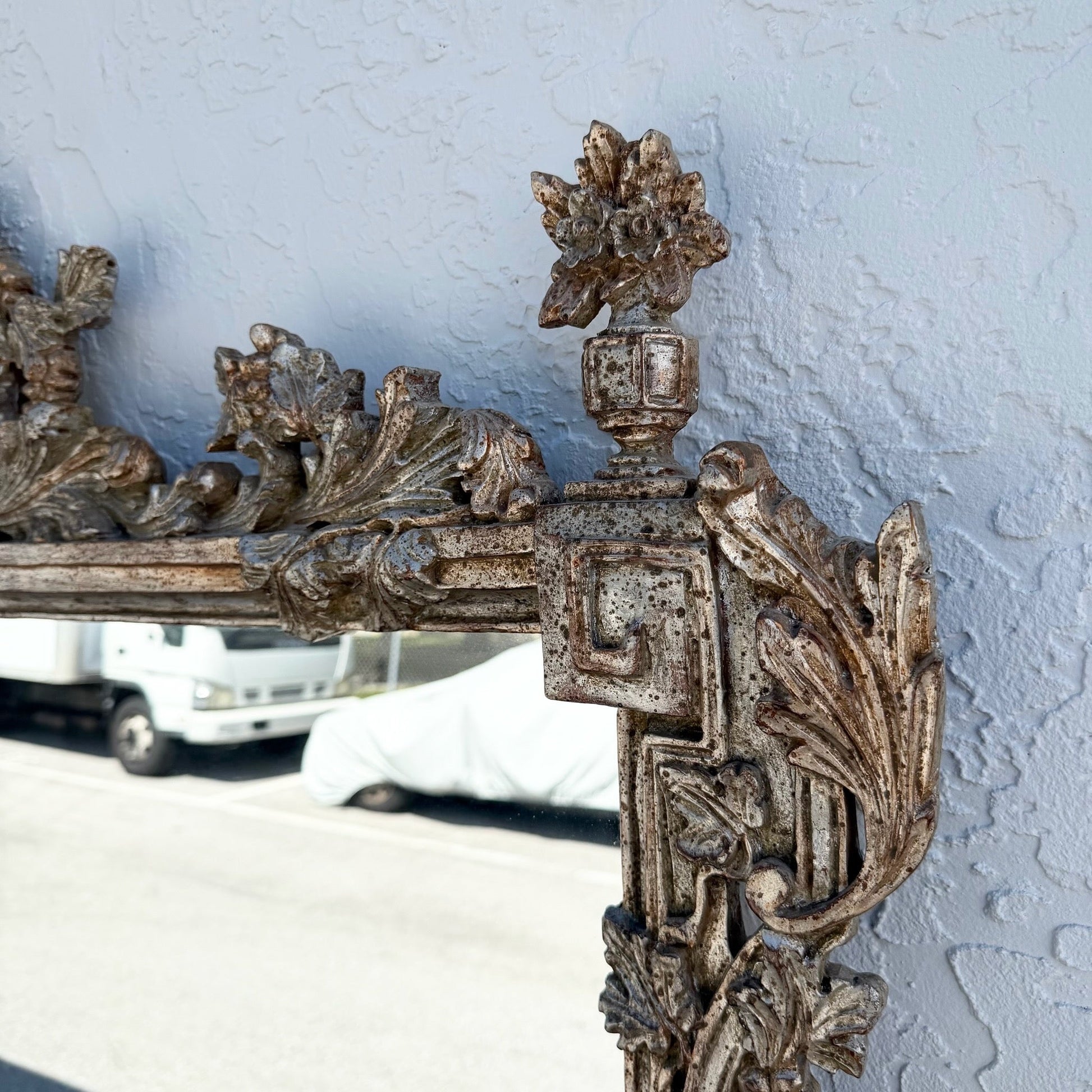 Italian Antique-Style Venetian Mantel Mirror Dolphin & Flamingo