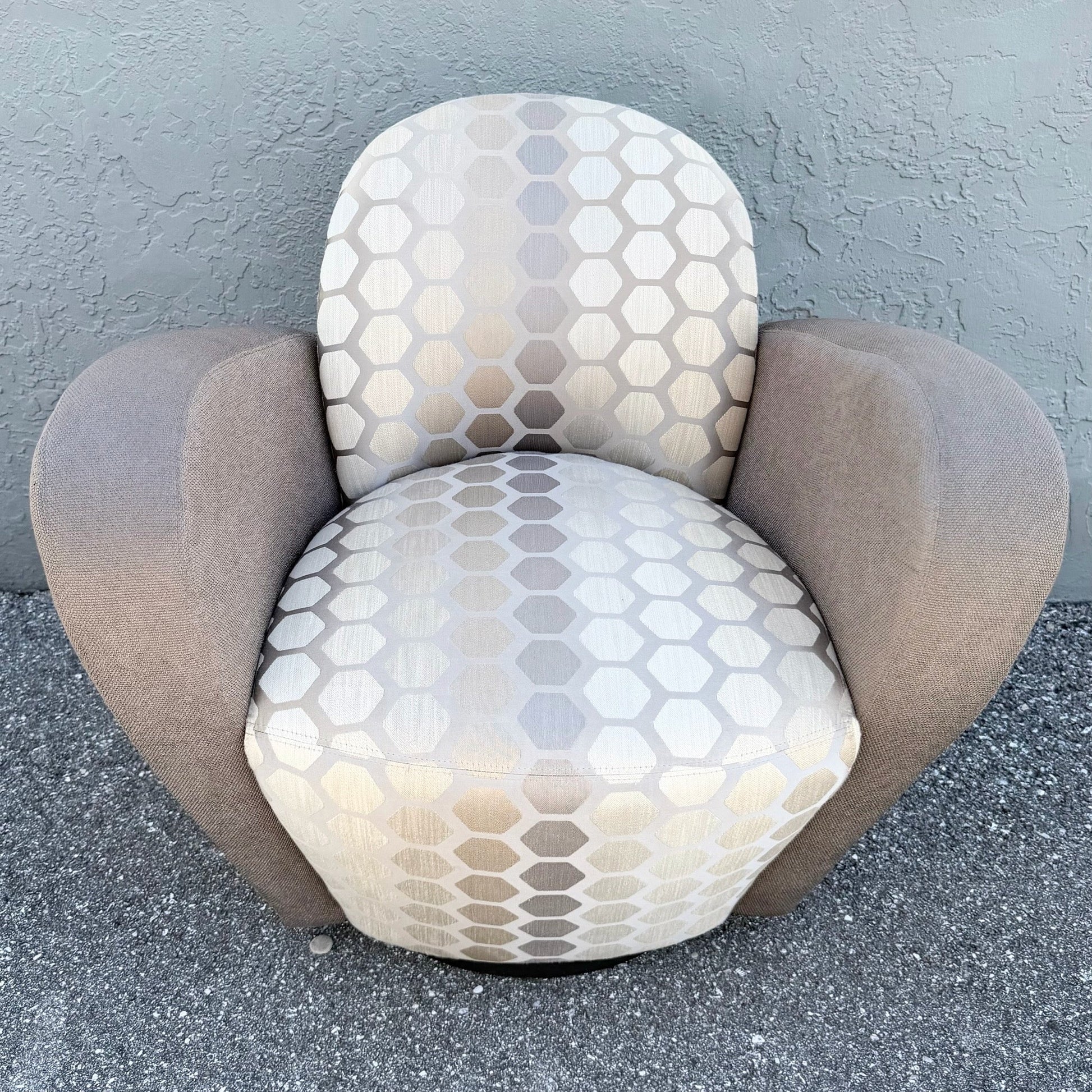 Postmodern Michael Wolk for Weiman Swivel “Miami Chair” Dolphin & Flamingo