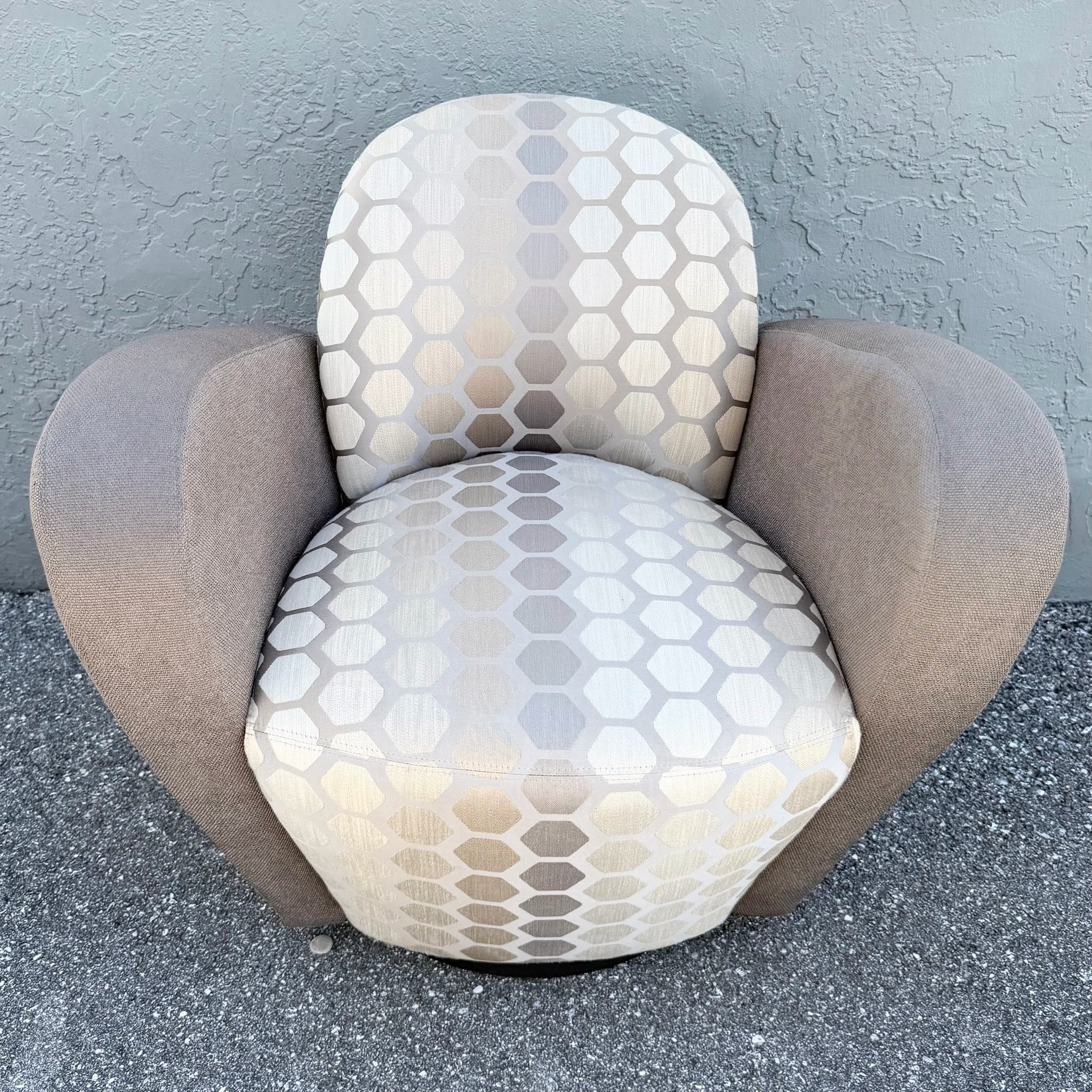 Postmodern Michael Wolk for Weiman Swivel “Miami Chair” Dolphin & Flamingo