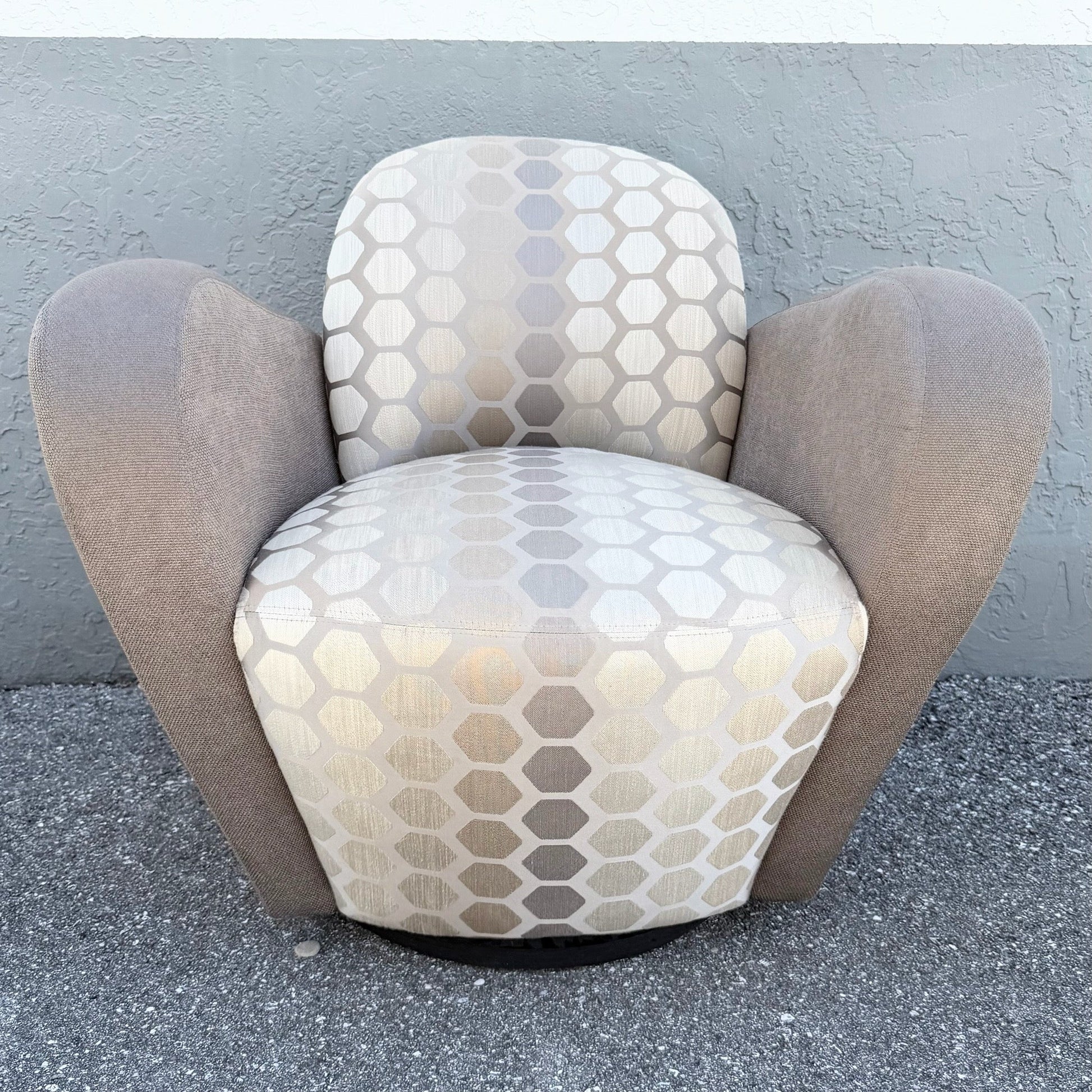 Postmodern Michael Wolk for Weiman Swivel “Miami Chair” Dolphin & Flamingo