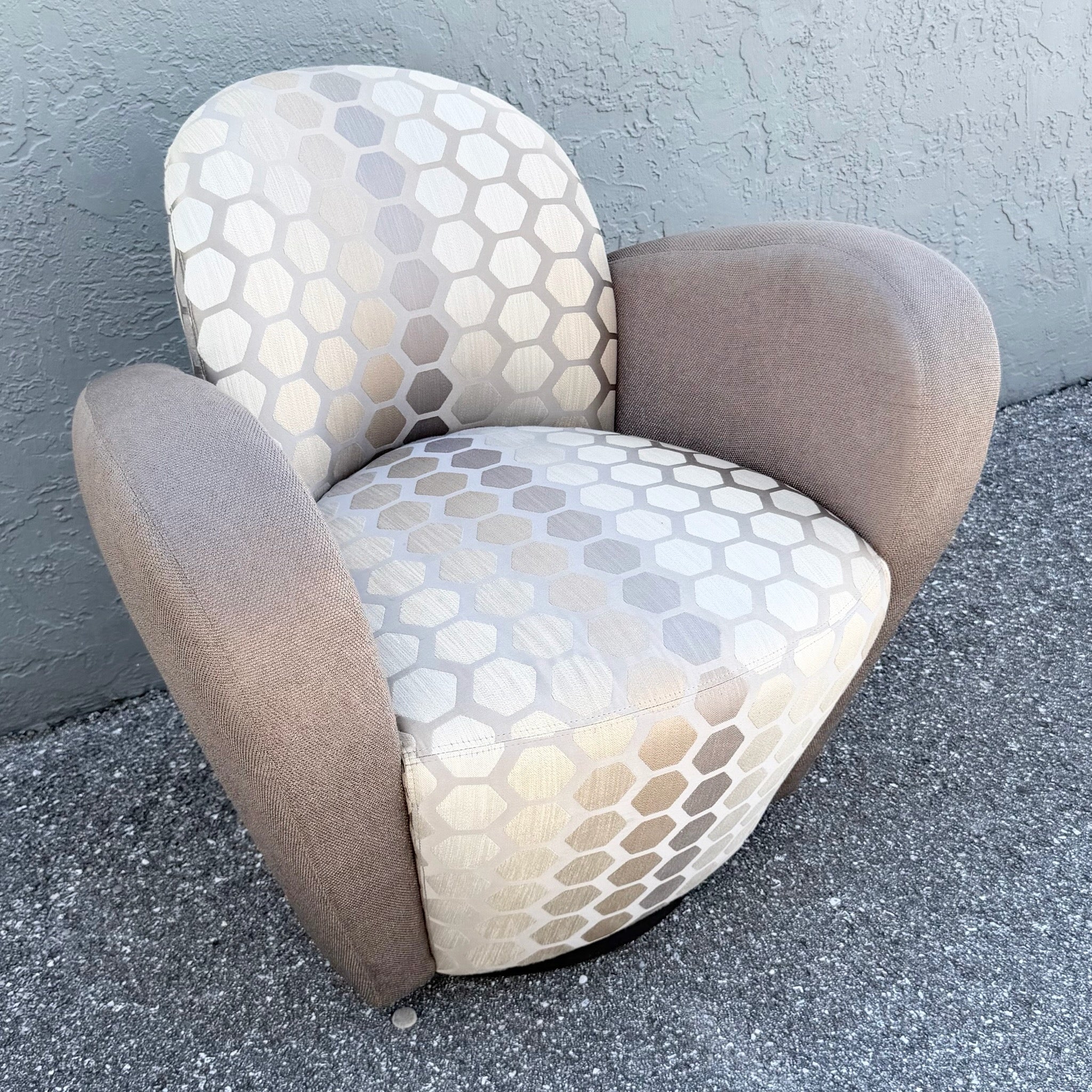 Postmodern Michael Wolk for Weiman Swivel “Miami Chair” Dolphin & Flamingo