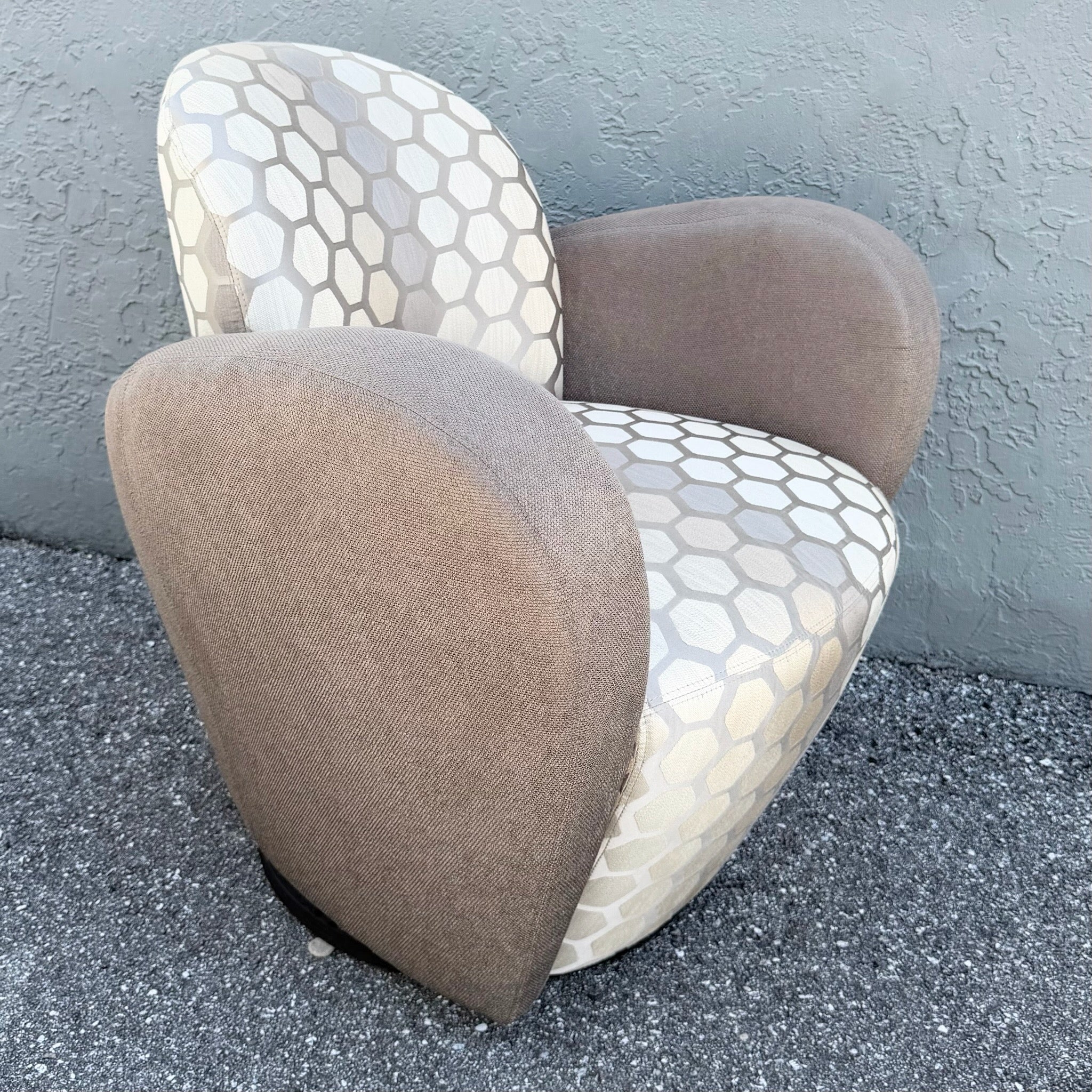 Postmodern Michael Wolk for Weiman Swivel “Miami Chair” Dolphin & Flamingo