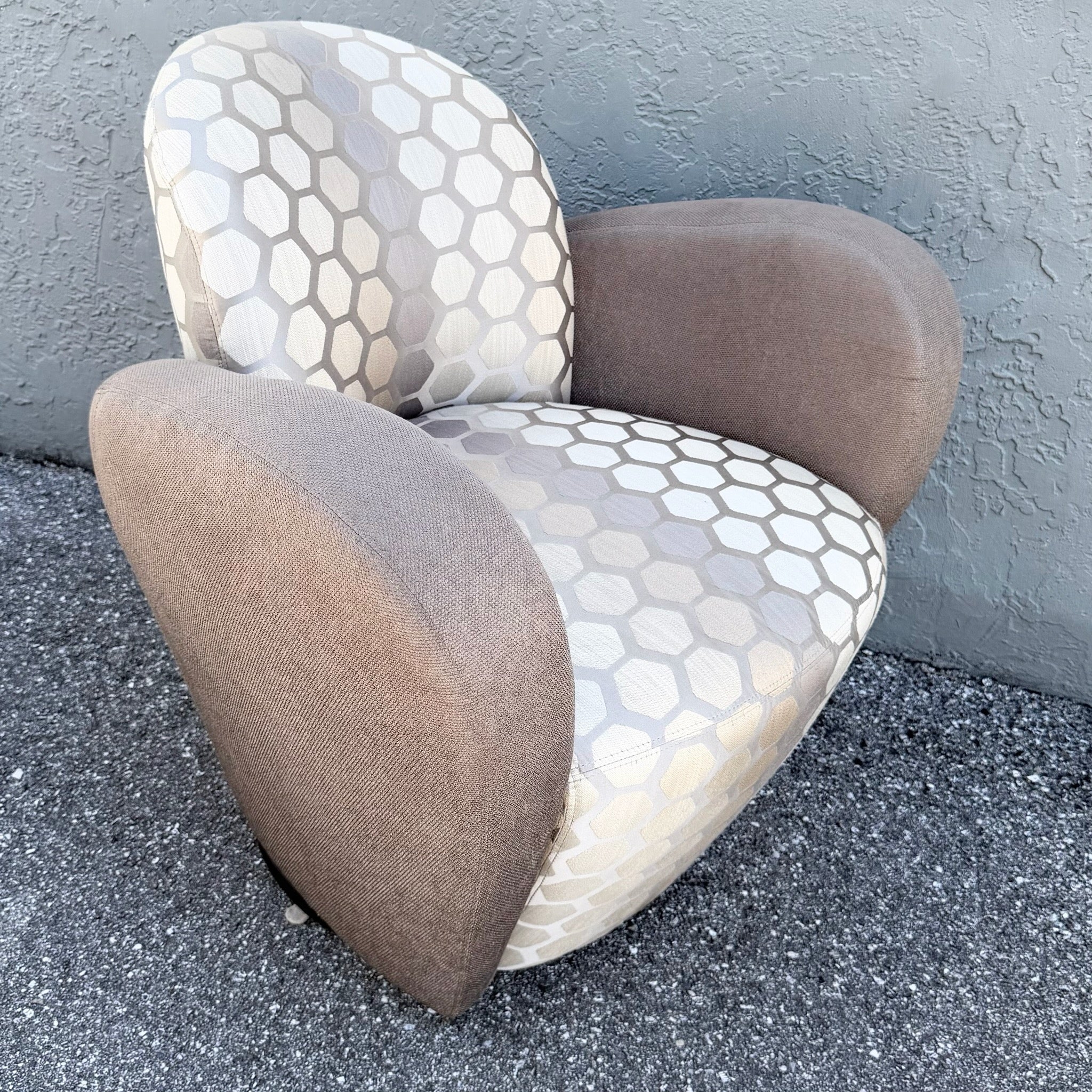 Postmodern Michael Wolk for Weiman Swivel “Miami Chair” Dolphin & Flamingo