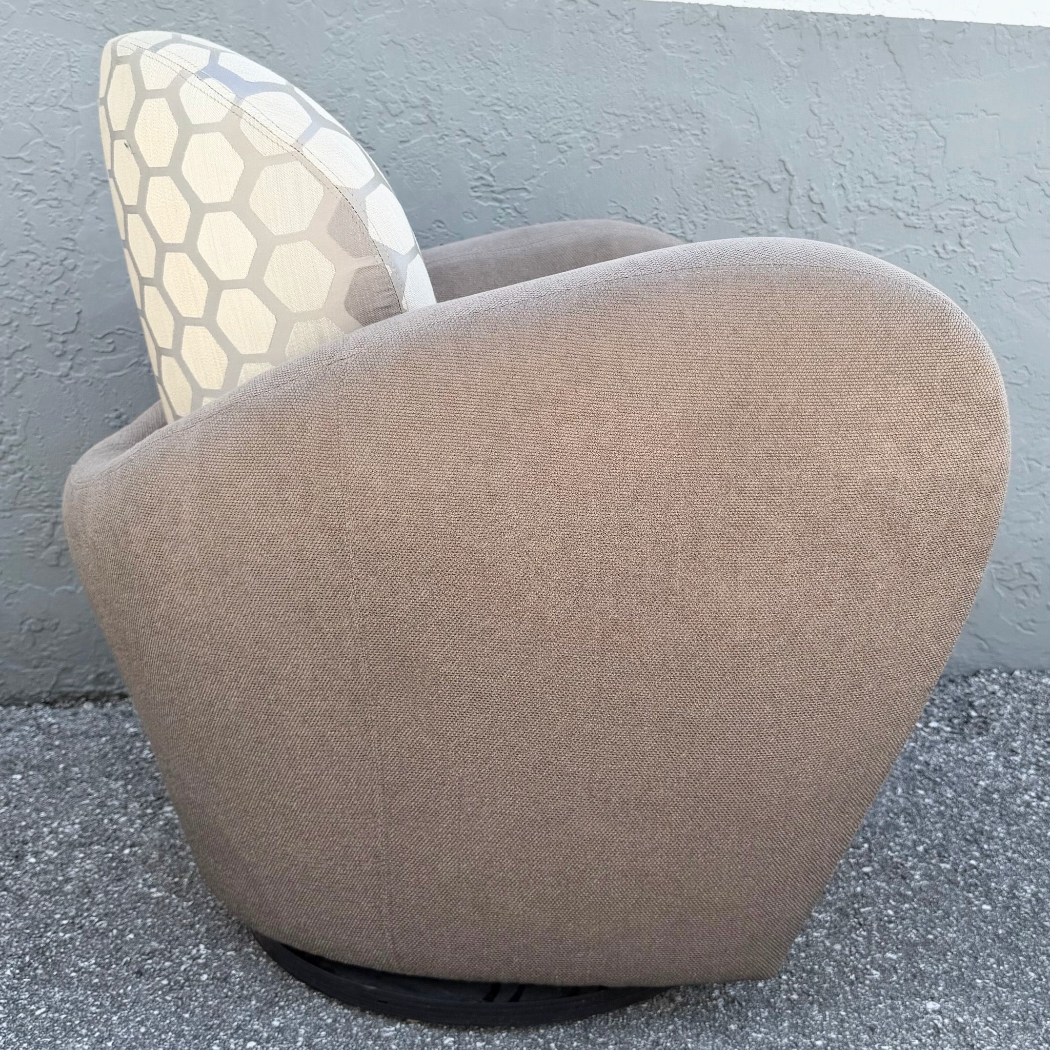 Postmodern Michael Wolk for Weiman Swivel “Miami Chair” Dolphin & Flamingo