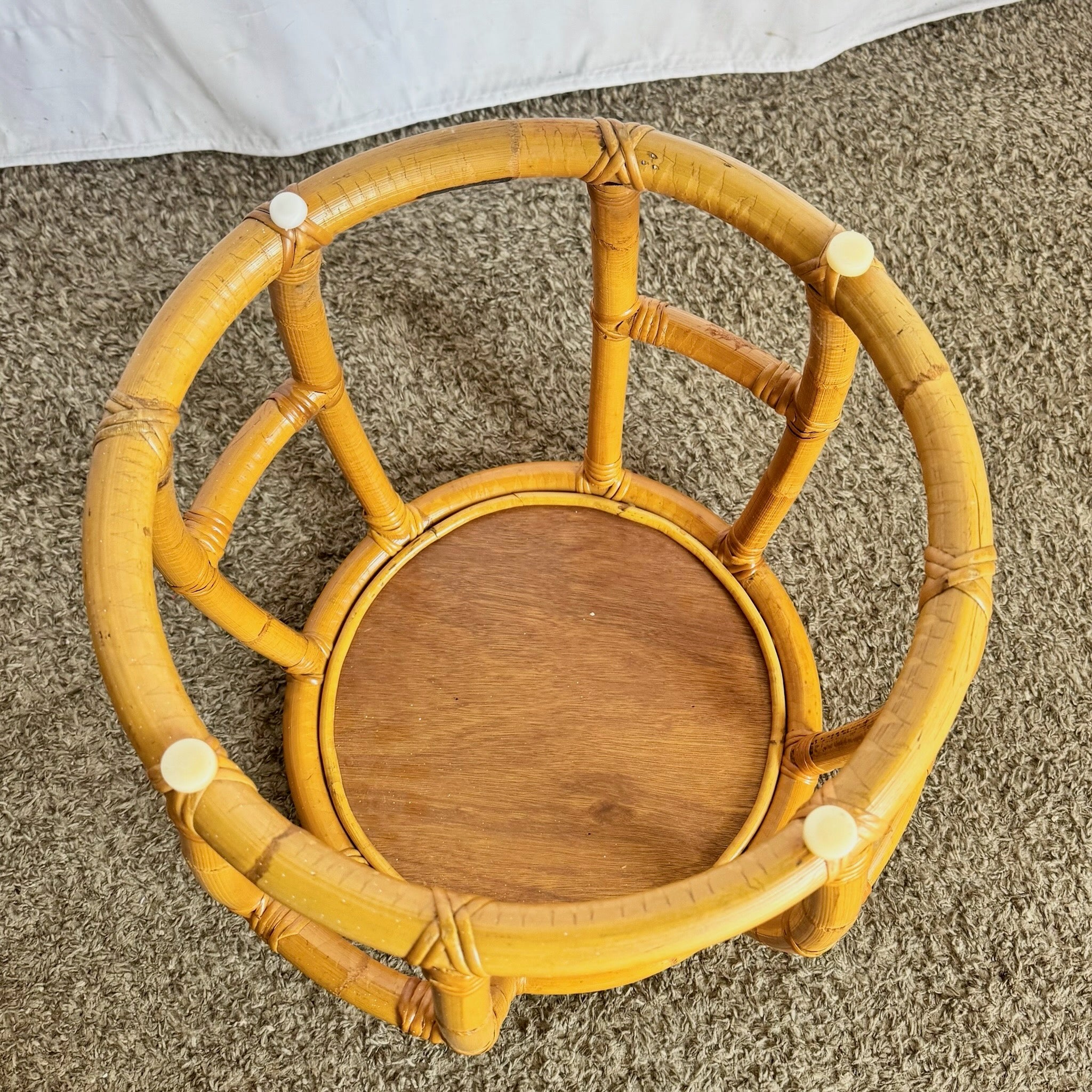 Boho Chic Circular Drum Stool/Side Table