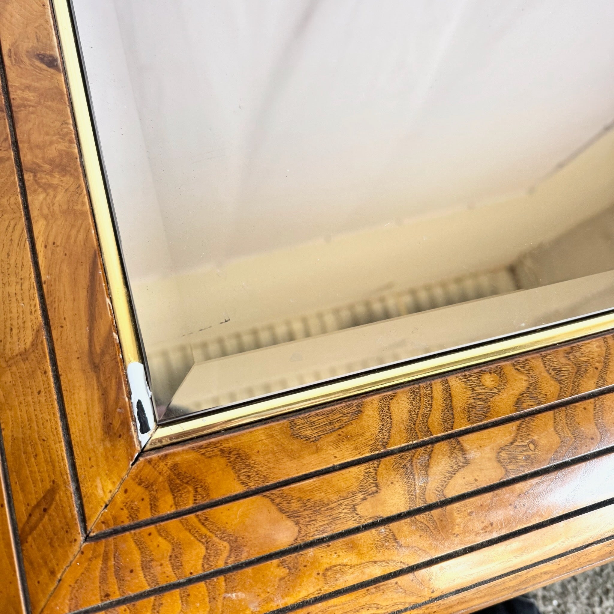 Mid Century Modern Waterfall Oak Smoked Mirror Coffee Table