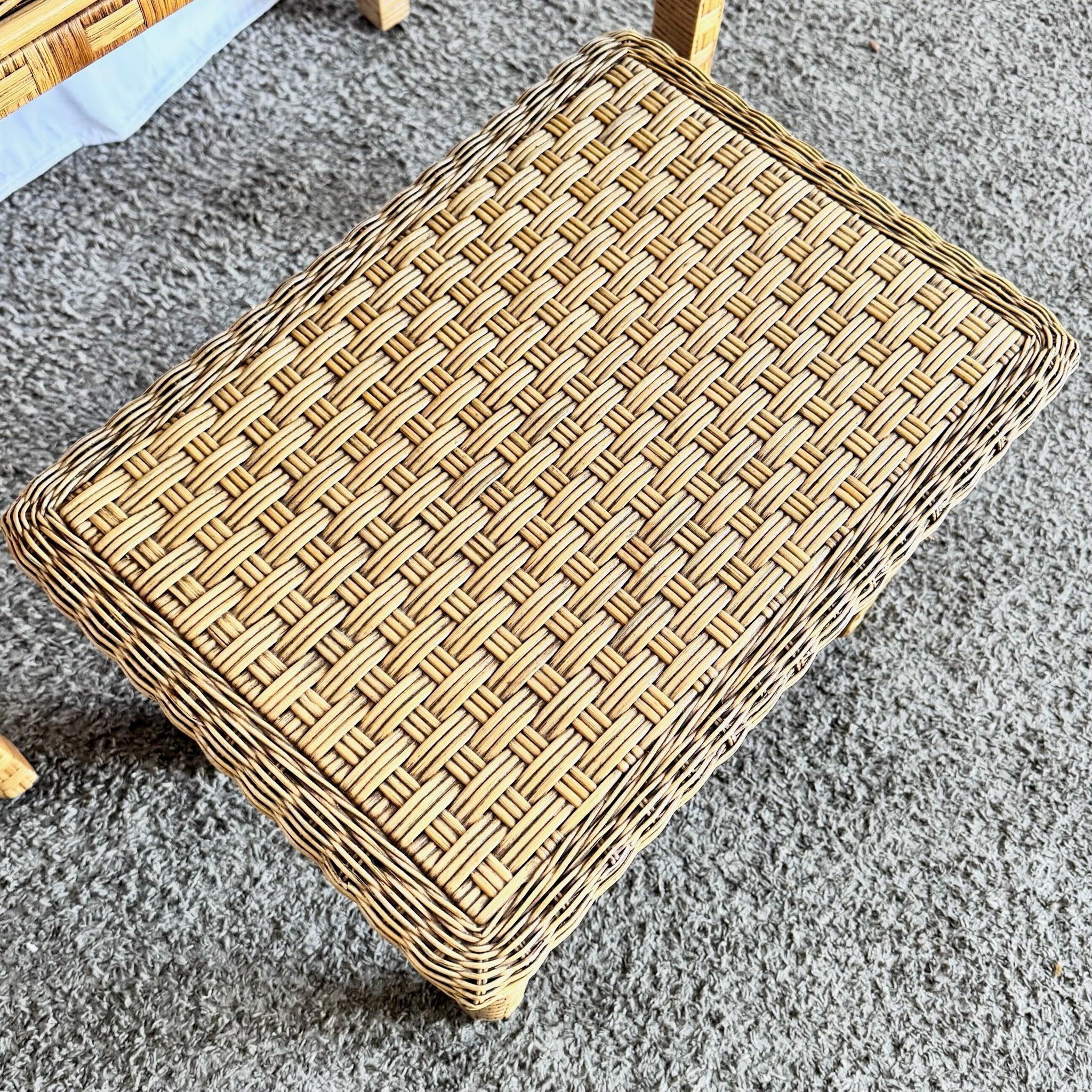 Boho Chic Woven Wicker Desk and Stool - 2 Pieces