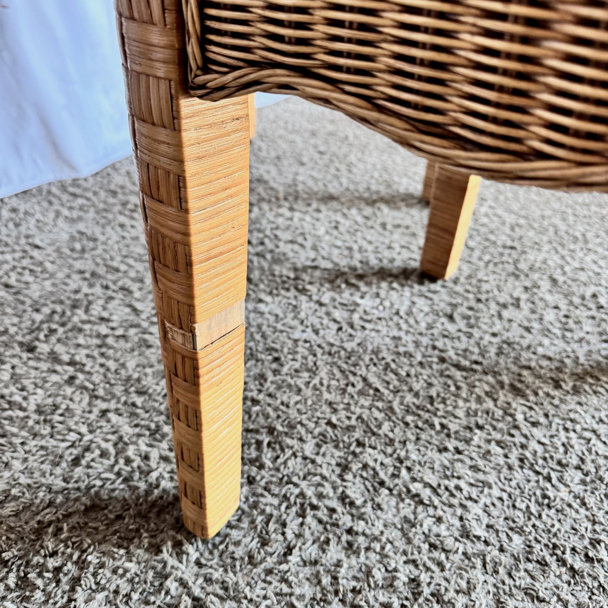 Boho Chic Woven Wicker Desk and Stool - 2 Pieces