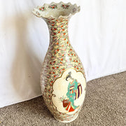 Vintage Chinese Hand Painted Porcelain Floor Vase