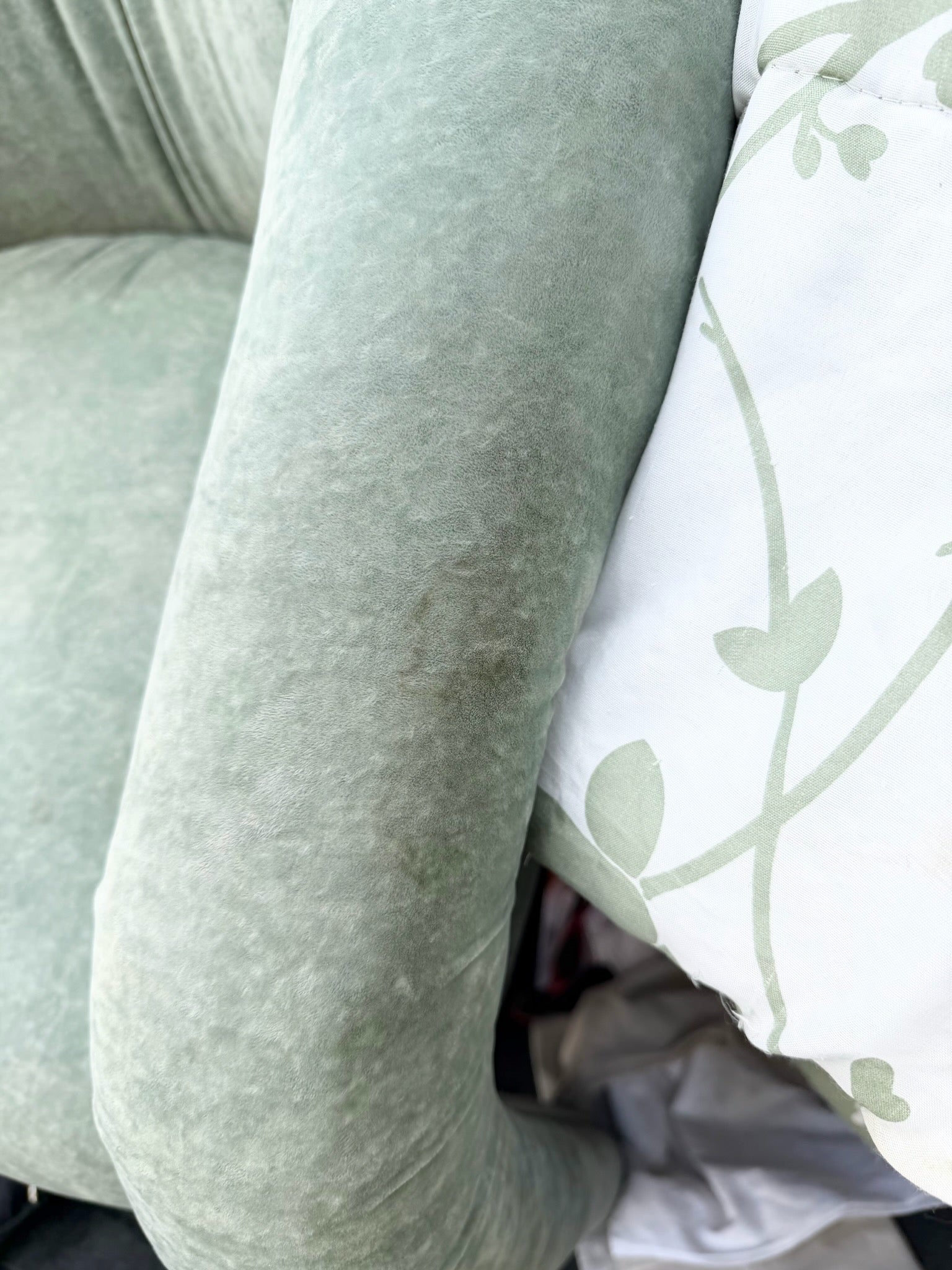 Postmodern Sculpted Sage Mint Green Velvet Lounge Chairs - A Pair Dolphin & Flamingo