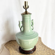 Vintage Mint Green Chinese Celedon Table Lamp