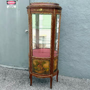 Antique French Louis XV Style Curio Display Cabinet Dolphin & Flamingo