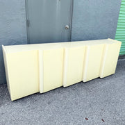 Postmodern Cream Woodgrain Finished Sawtooth Wave Credenza Dolphin & Flamingo