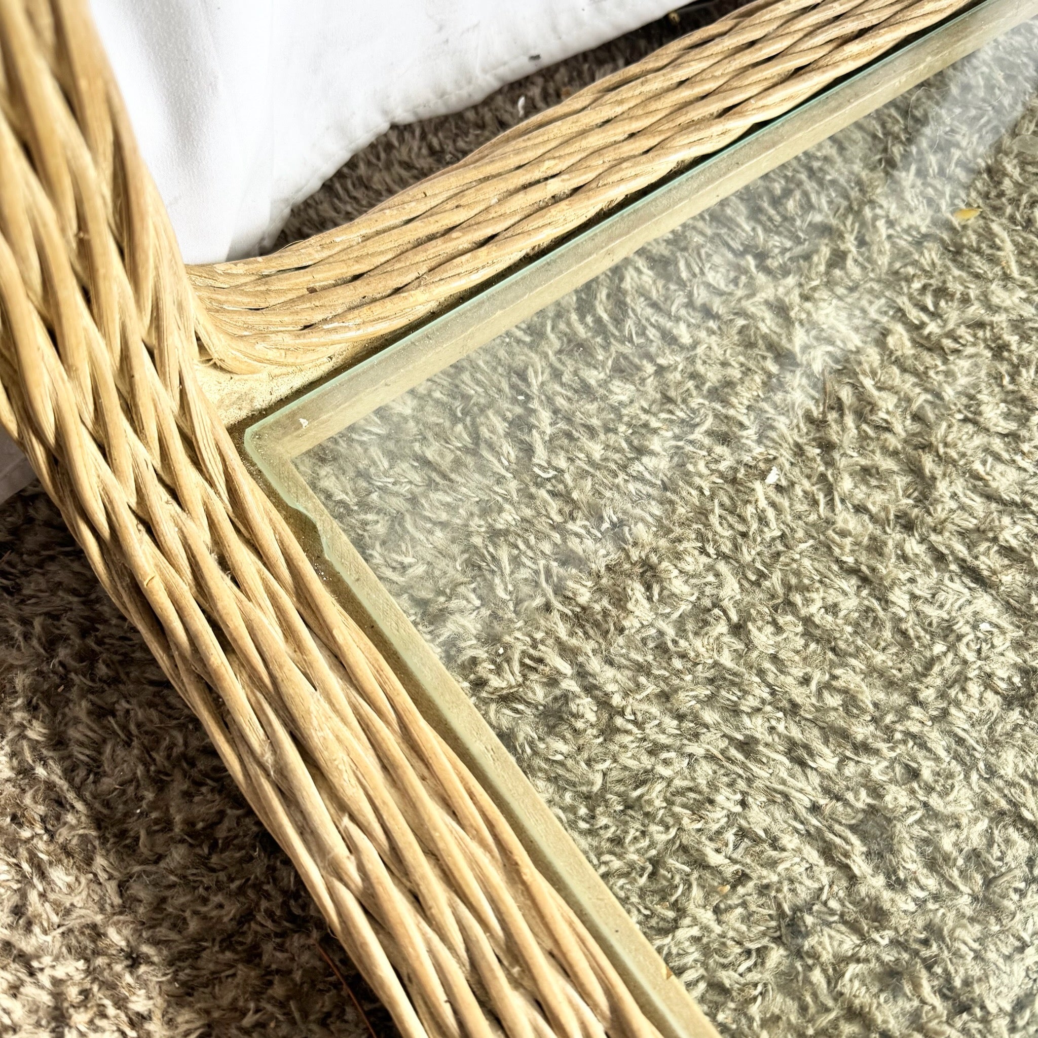 Vintage Boho Chic Twisted Wicker Etageres - A Pair