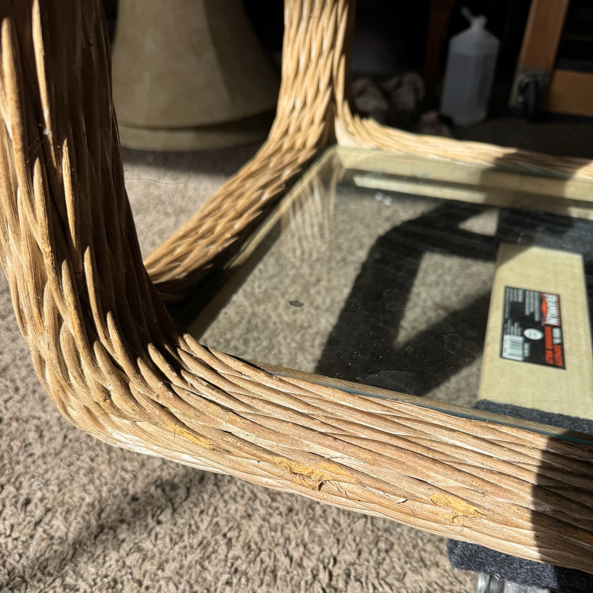 Vintage Boho Chic Twisted Wicker Etageres - A Pair