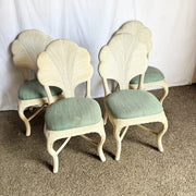 Boho Chic Pencil Read Leaf Back Dining Chairs - Set of 4