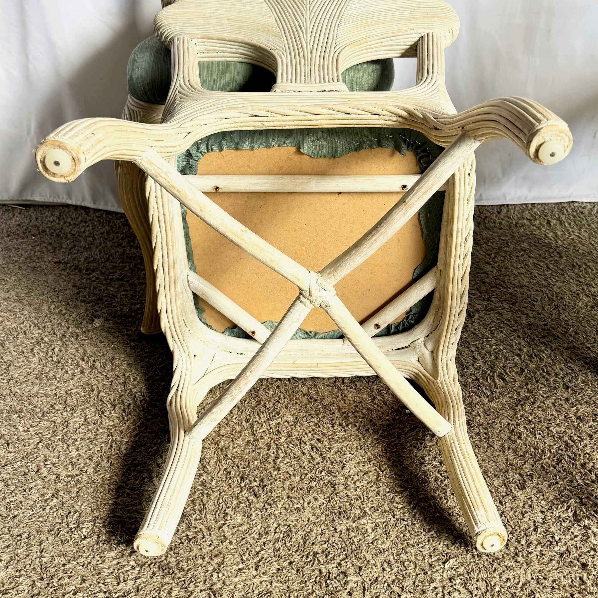 Boho Chic Pencil Read Leaf Back Dining Chairs - Set of 4