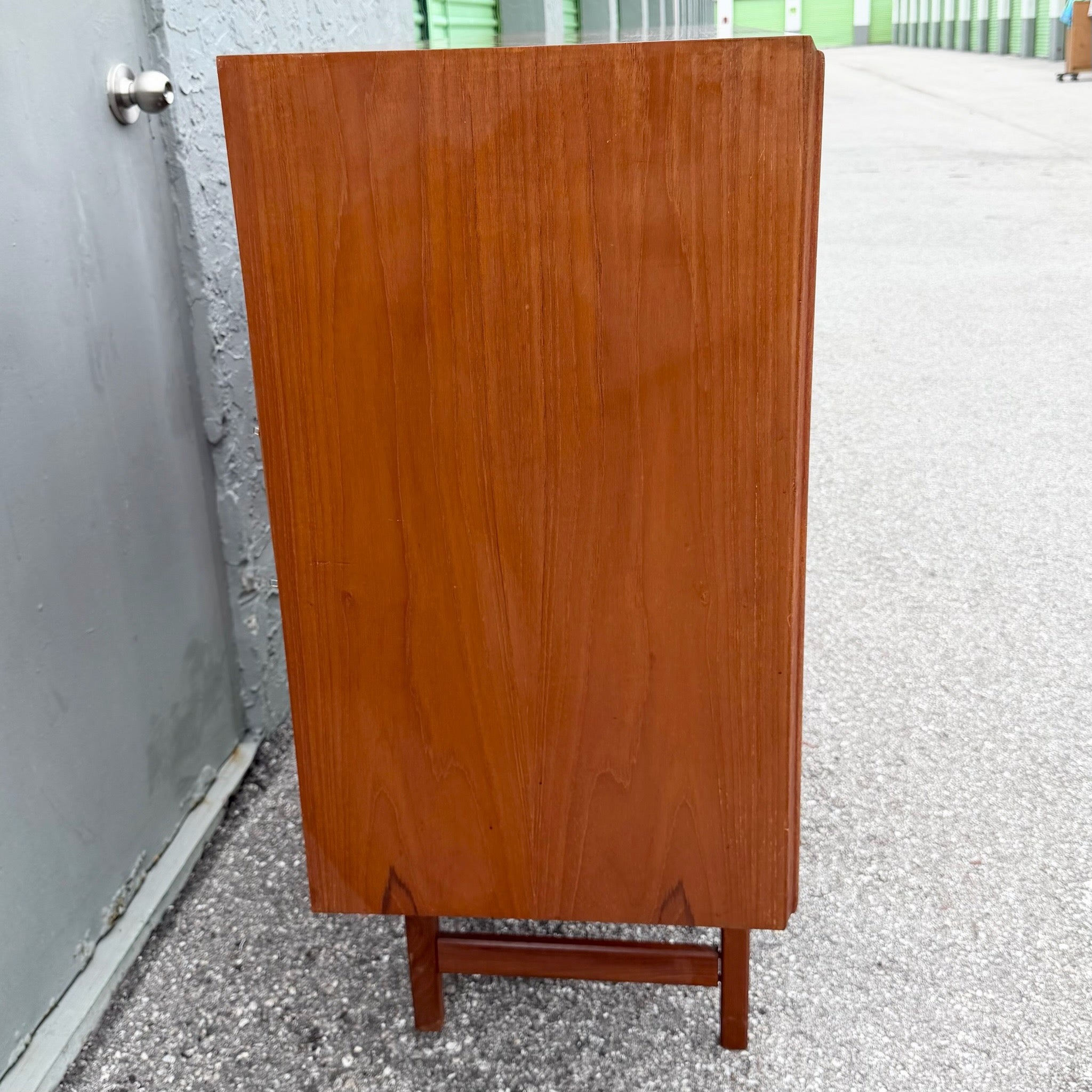 Vintage Mid Century Modern Scandinavian Teak Credenza Dolphin & Flamingo