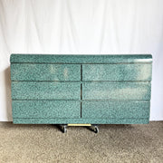 Postmodern Faux Teal Granite Waterfall Dresser