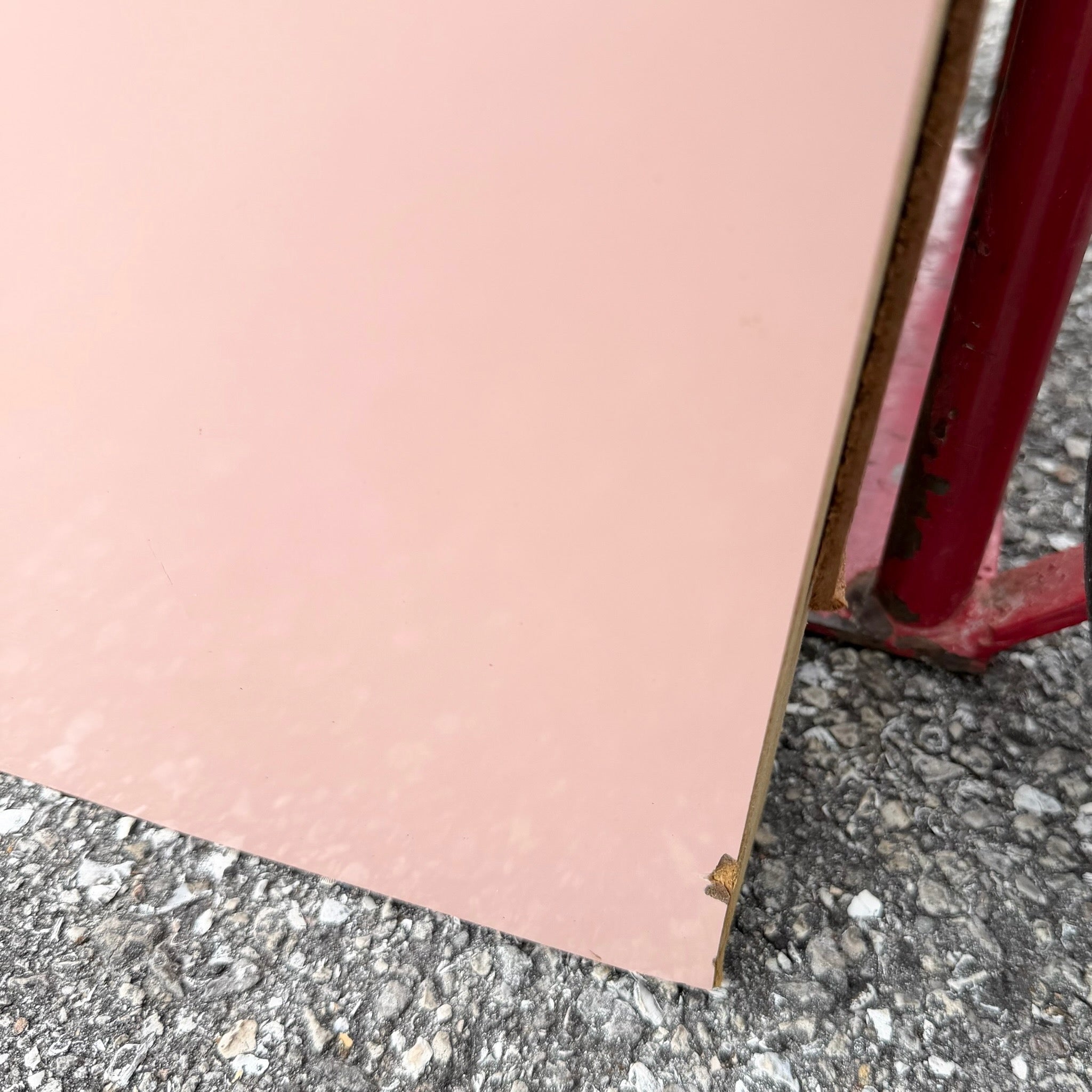 Postmodern Pink Gloss Laminate Waterfall Highboy/Lingerie Armoire Dolphin & Flamingo