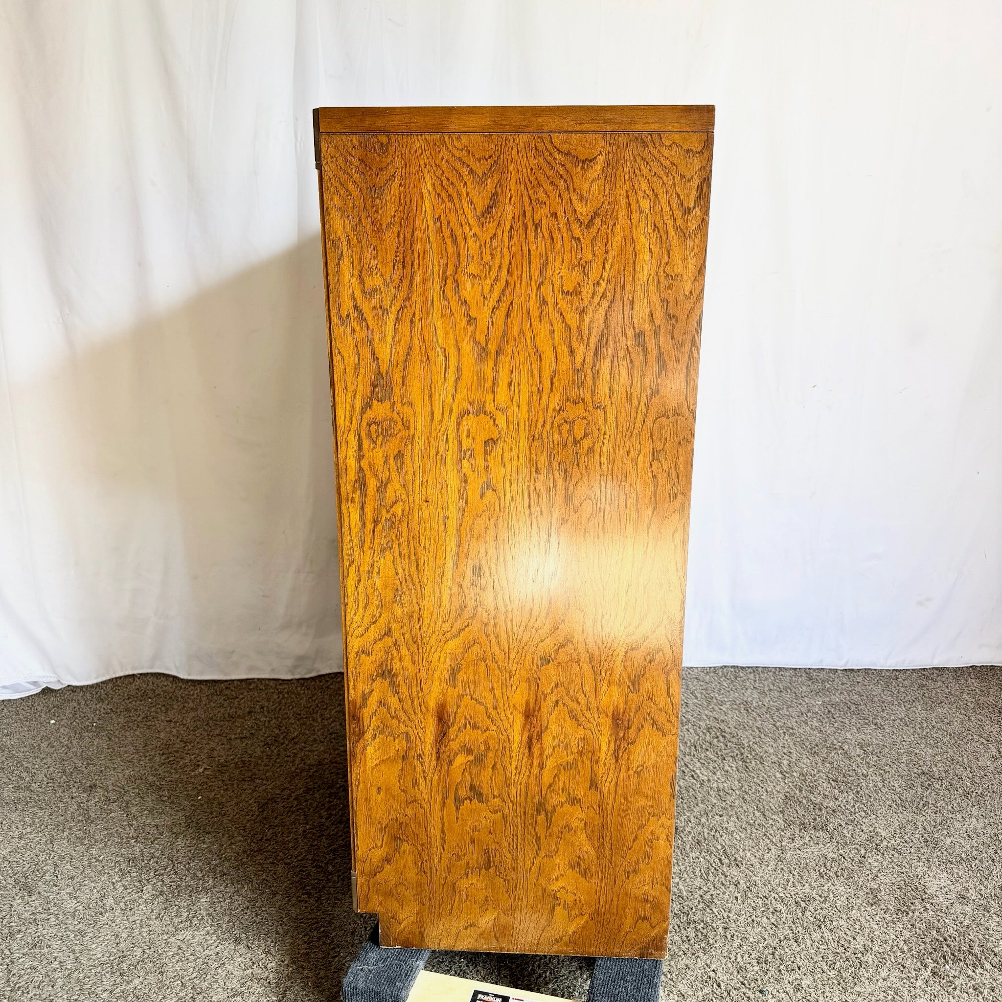 Vintage Campaign Highboy Dresser by Thomasville