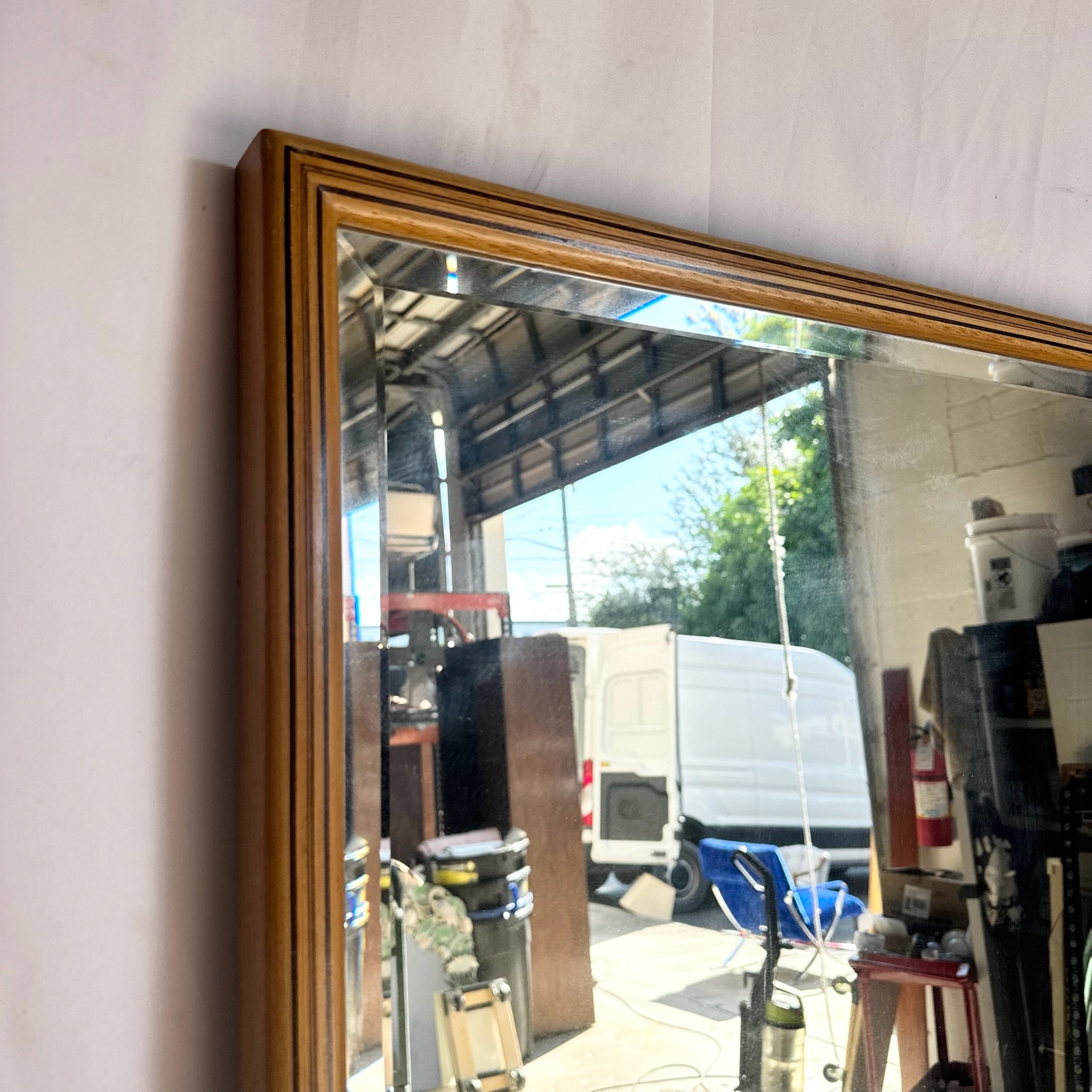 Vintage “Scene Two” Blonde Burlwood Dresser With Mirrors by Henredon