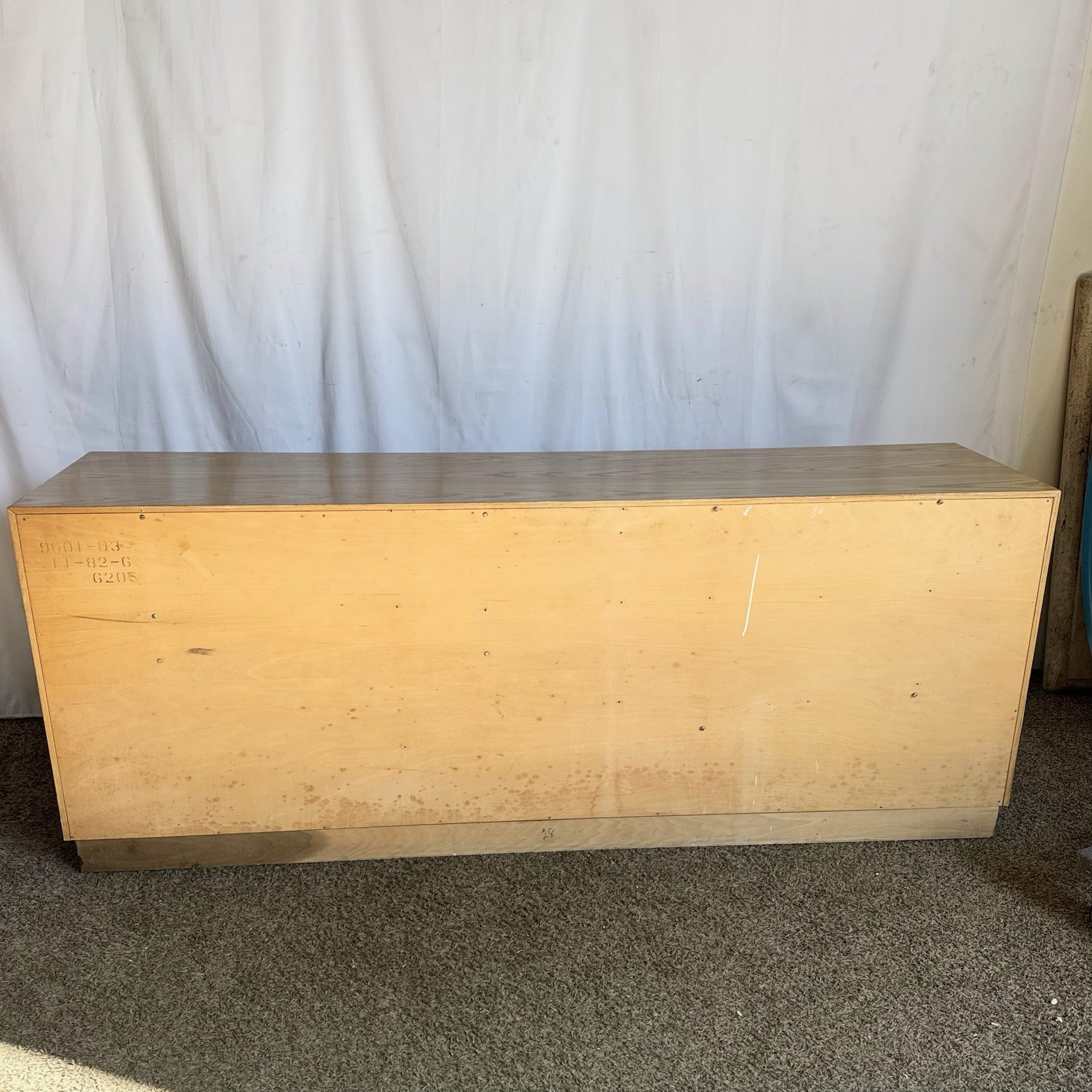 Vintage “Scene Two” Blonde Burlwood Dresser With Mirrors by Henredon