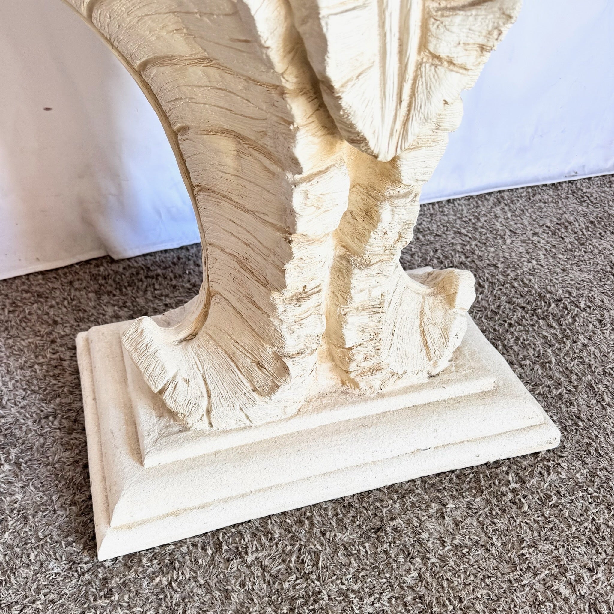 Vintage Boho Chic Resin Banana Leaf Glass Top Console Table