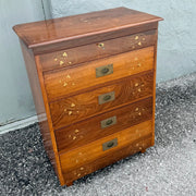Vintage Italian Style Wooden Jewelry/Silverware Chest Dolphin & Flamingo