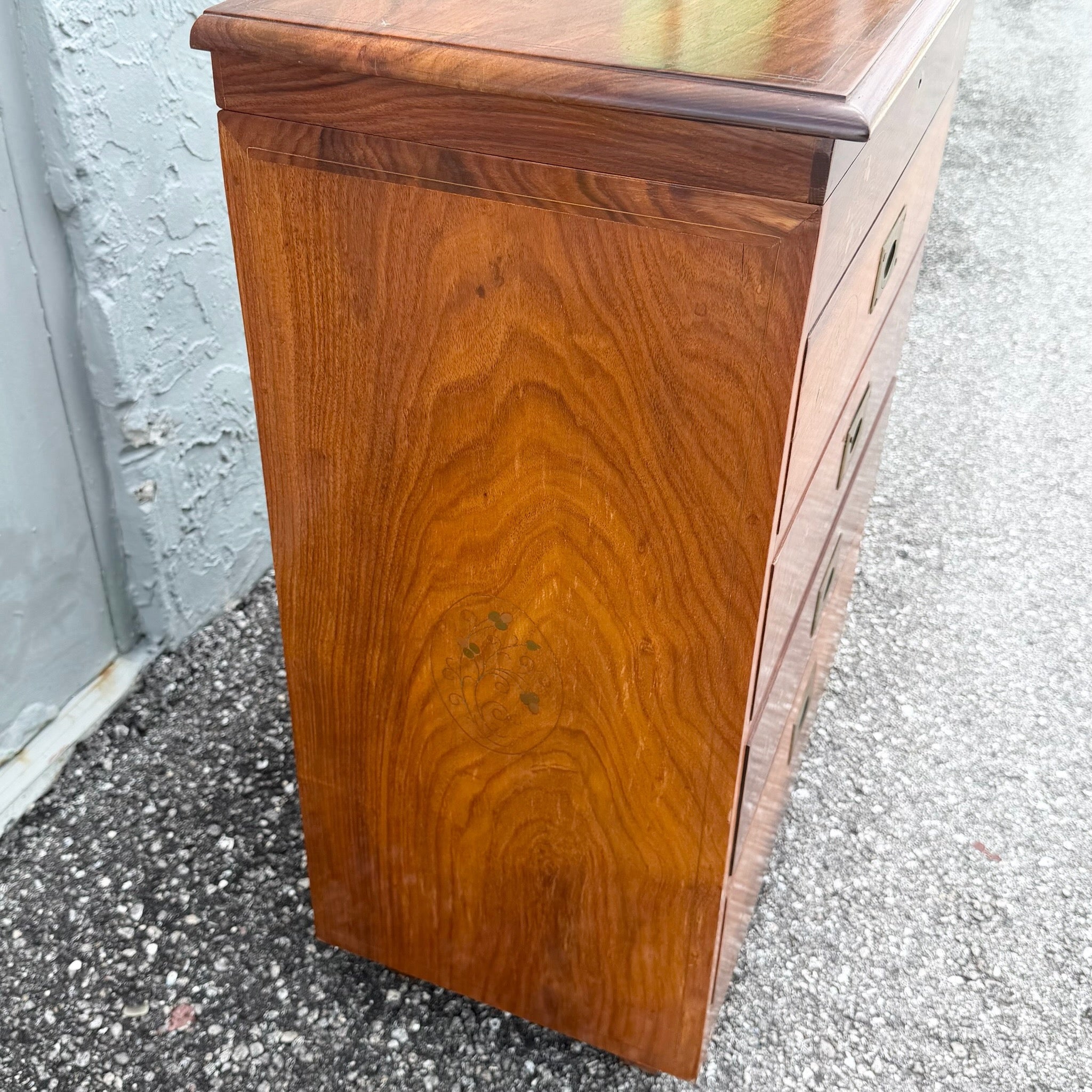 Vintage Italian Style Wooden Jewelry/Silverware Chest Dolphin & Flamingo