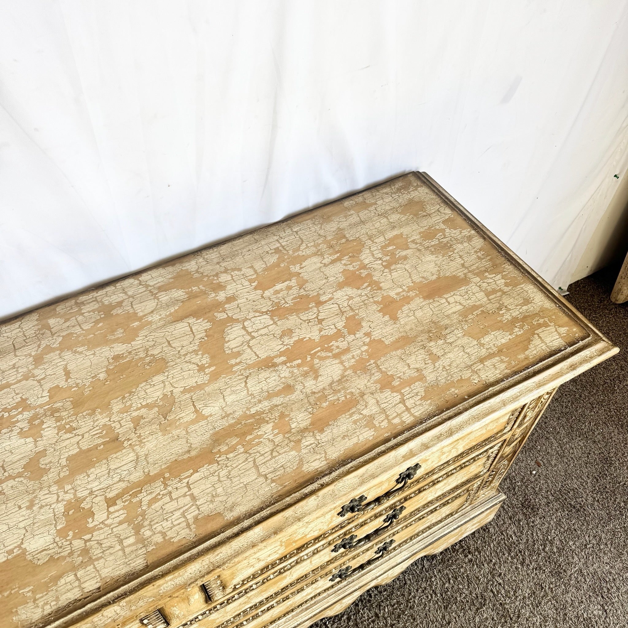 Rustic Crackle Finish Wooden Dresser