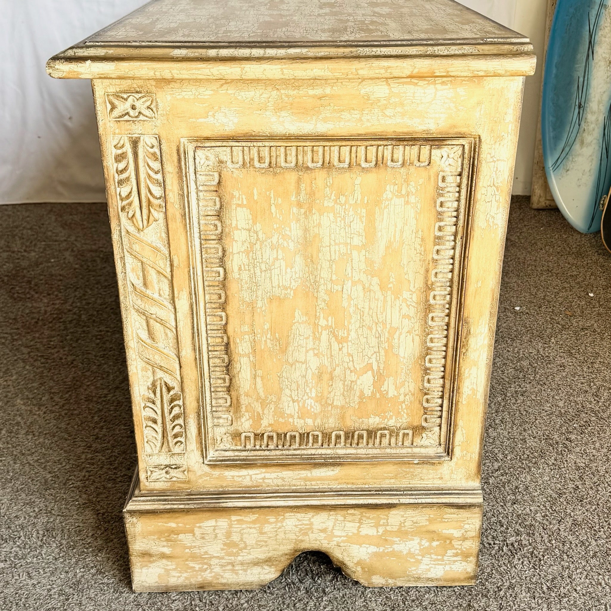 Rustic Crackle Finish Wooden Dresser
