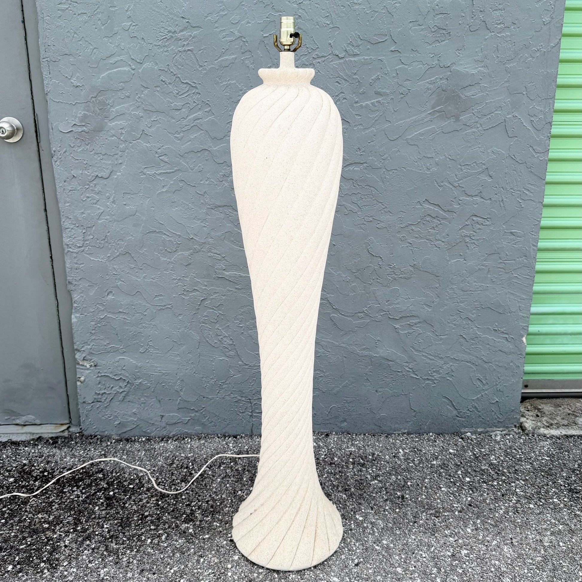 Postmodern Pink and Green Speckled Swirl Floor Lamp Dolphin & Flamingo