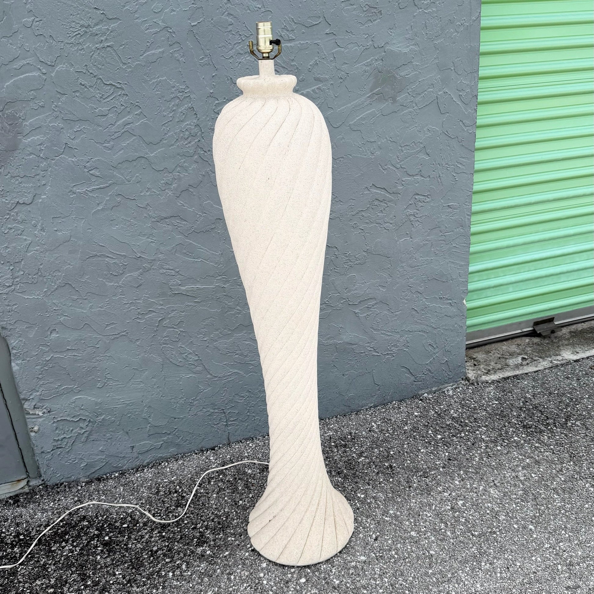 Postmodern Pink and Green Speckled Swirl Floor Lamp Dolphin & Flamingo