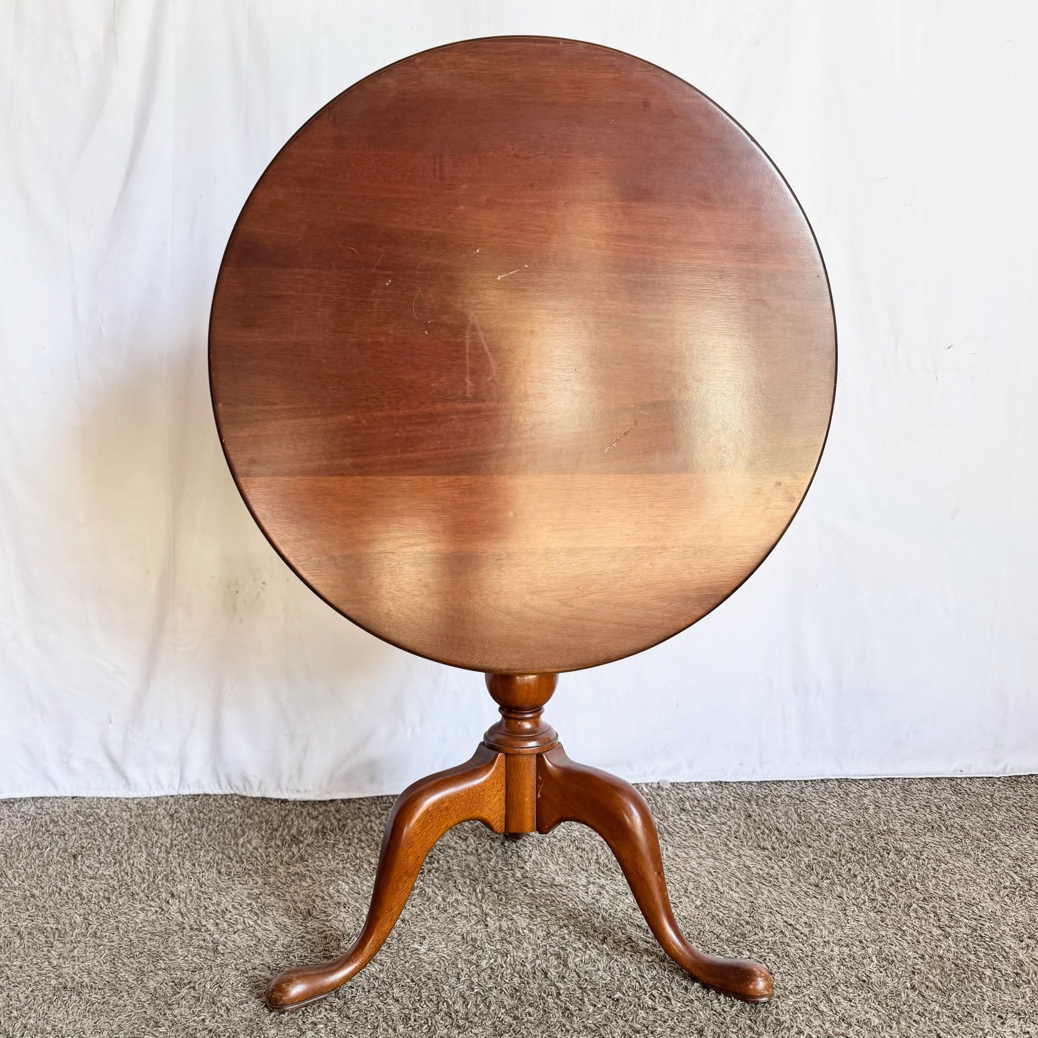 Antique Colonial Wooden Tilt Top Occasional/Bird Cage Table