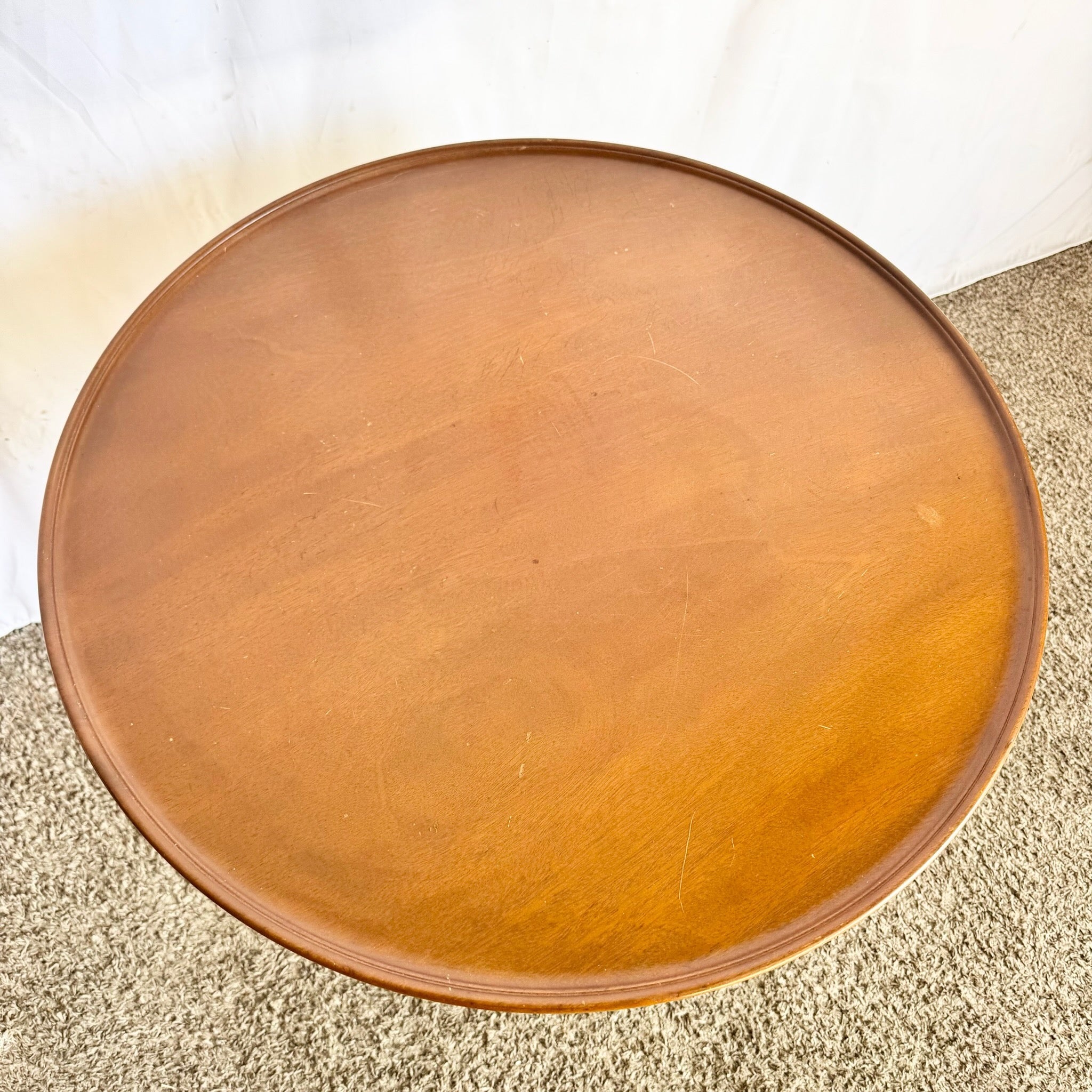 Antique Colonial Wooden Tilt Top Occasional Table