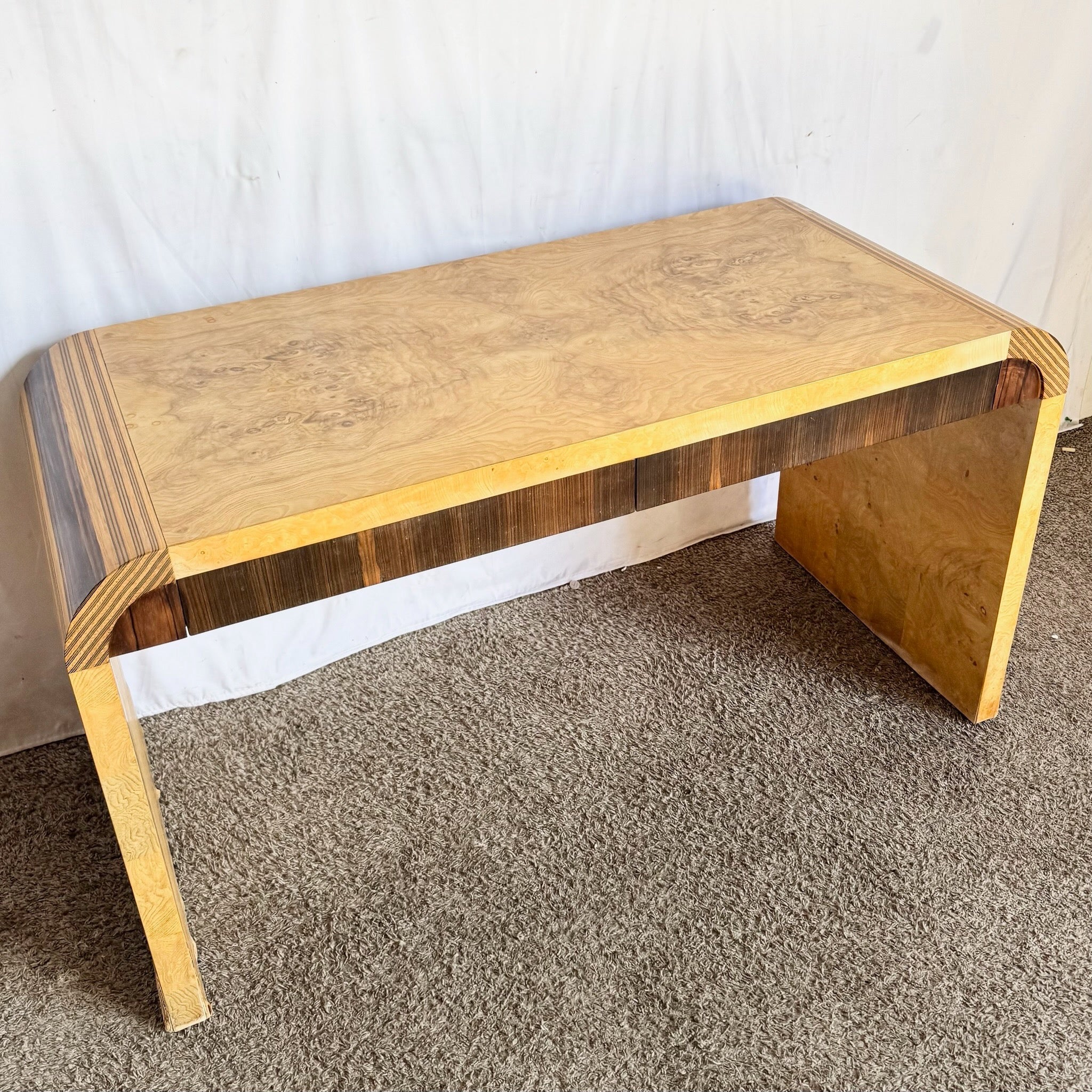 Henredon Scene Two Burlwood Waterfall Desk